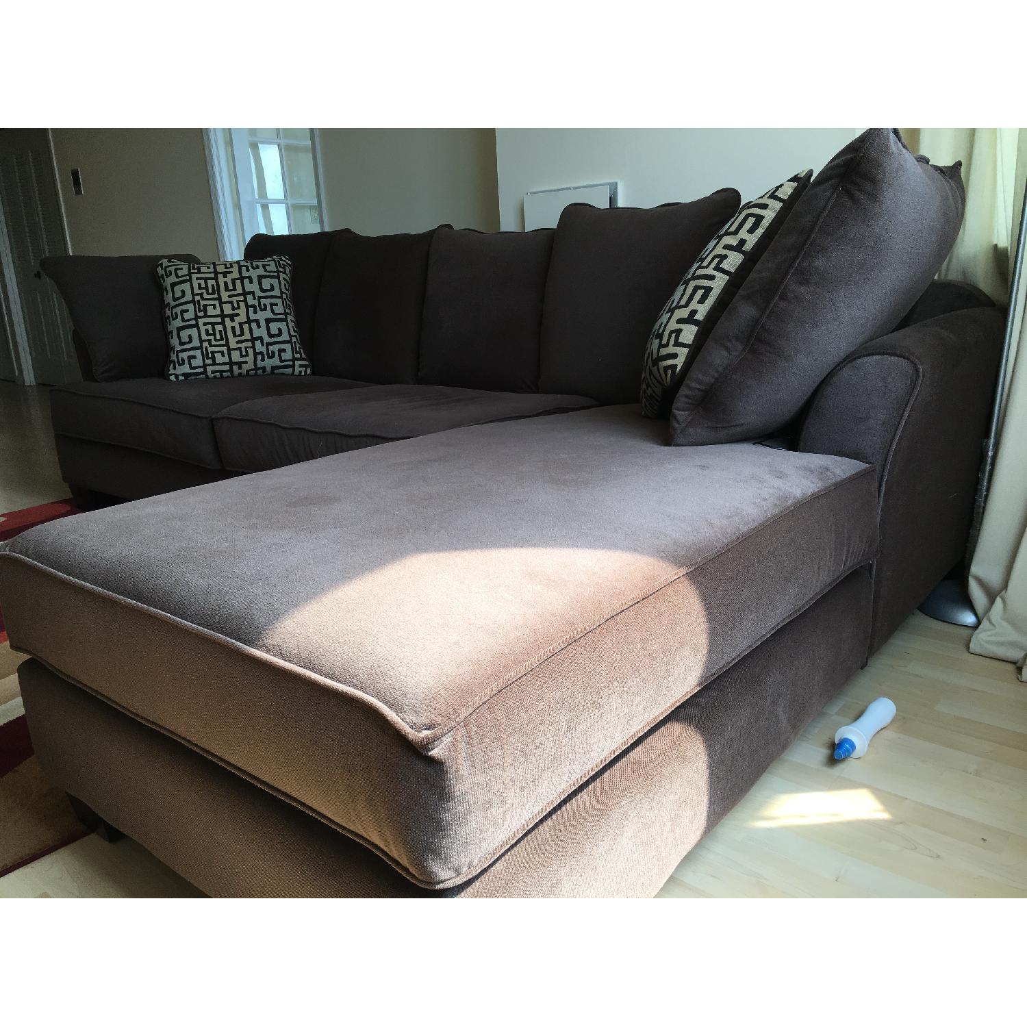 Raymour & Flanigan Kathy Ireland 2 Piece Chaise Sectional Sofa - image-2