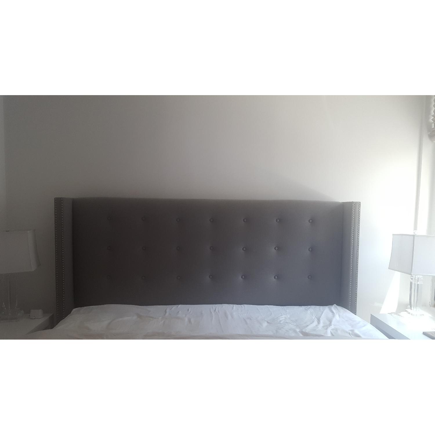 Grey Fabric Headboard - image-1