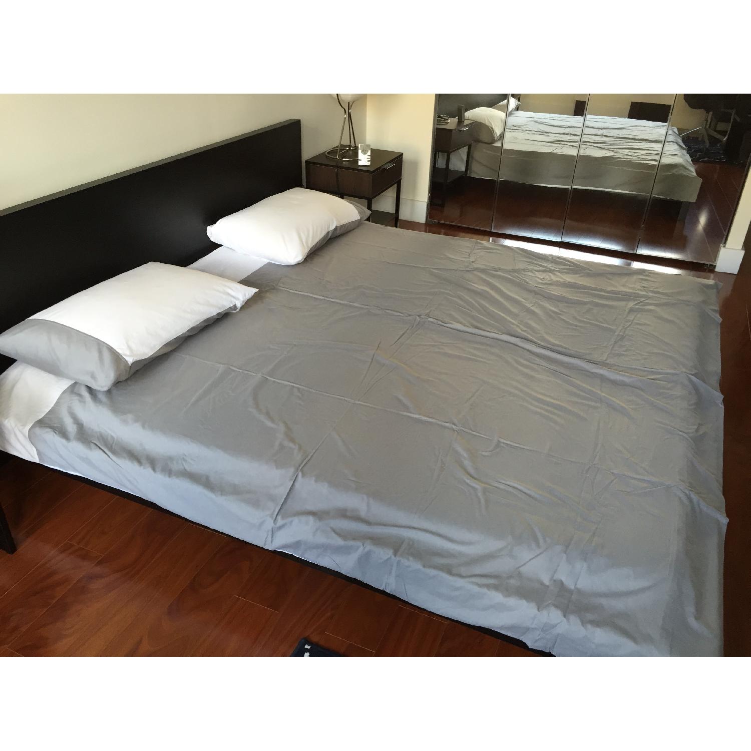 Ikea Dark Brown King Size Bed - image-1