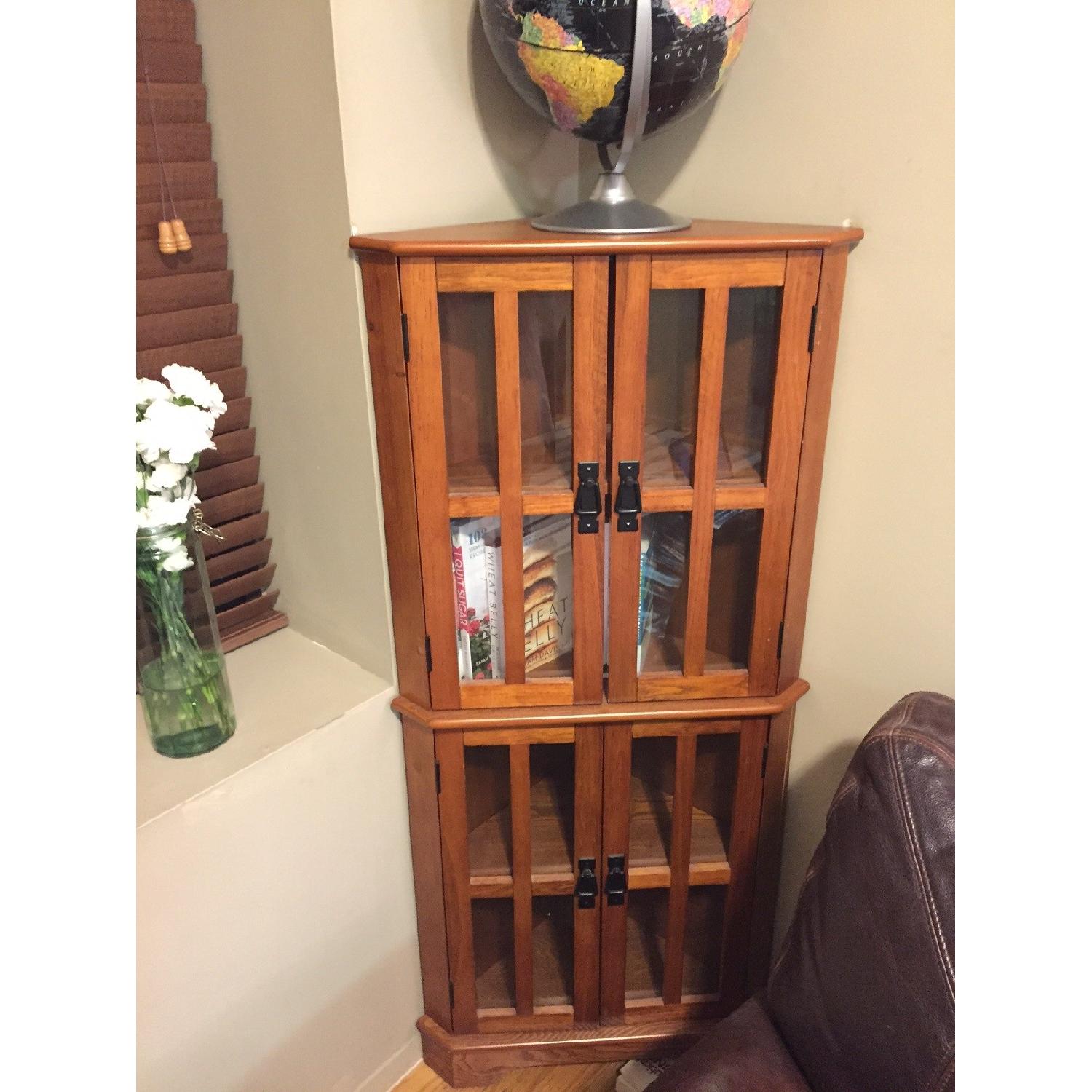 Boston Interiors Oak Corner Bookshelf - image-4