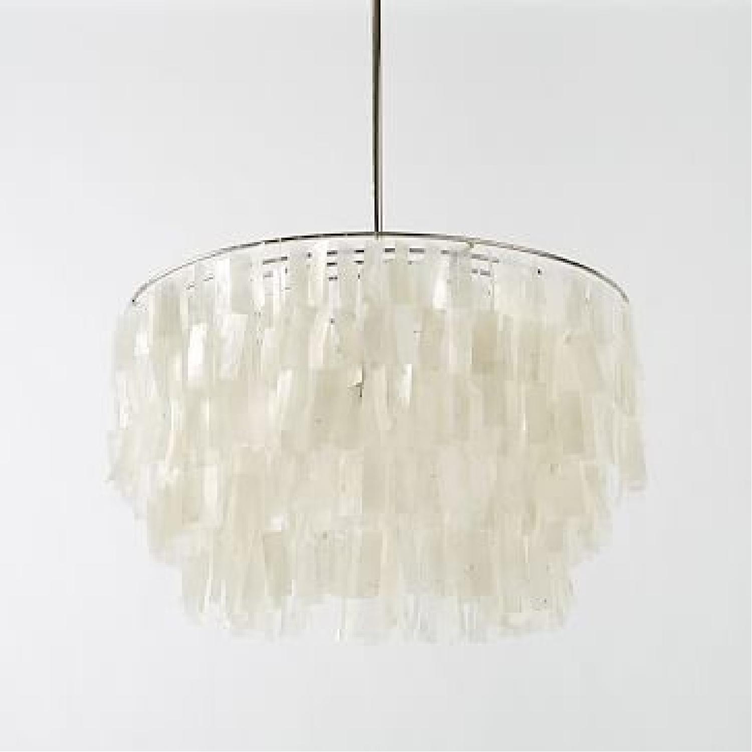 West Elm White Capiz Shell Chandelier - image-1