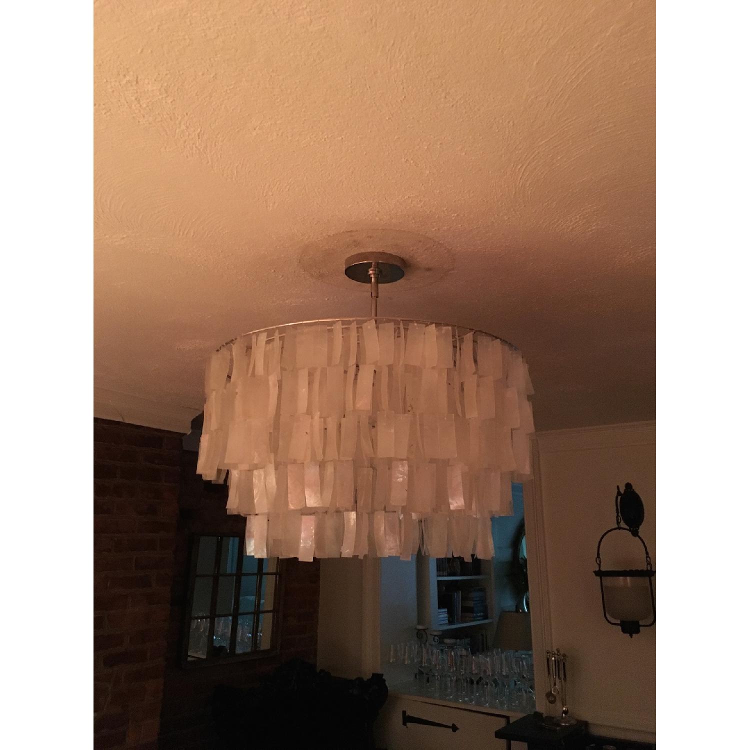 West Elm White Capiz Shell Chandelier - image-3