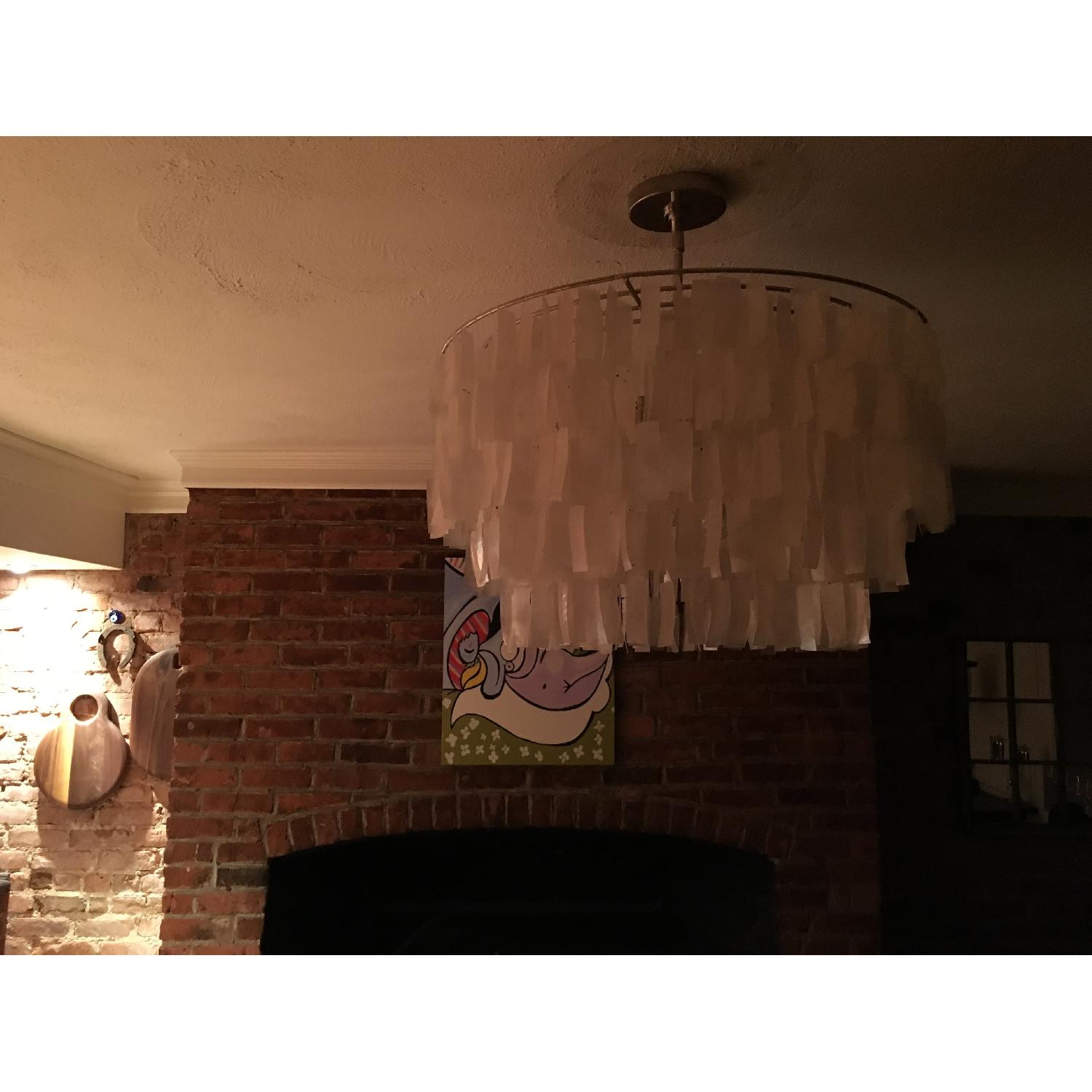 West Elm White Capiz Shell Chandelier - image-8