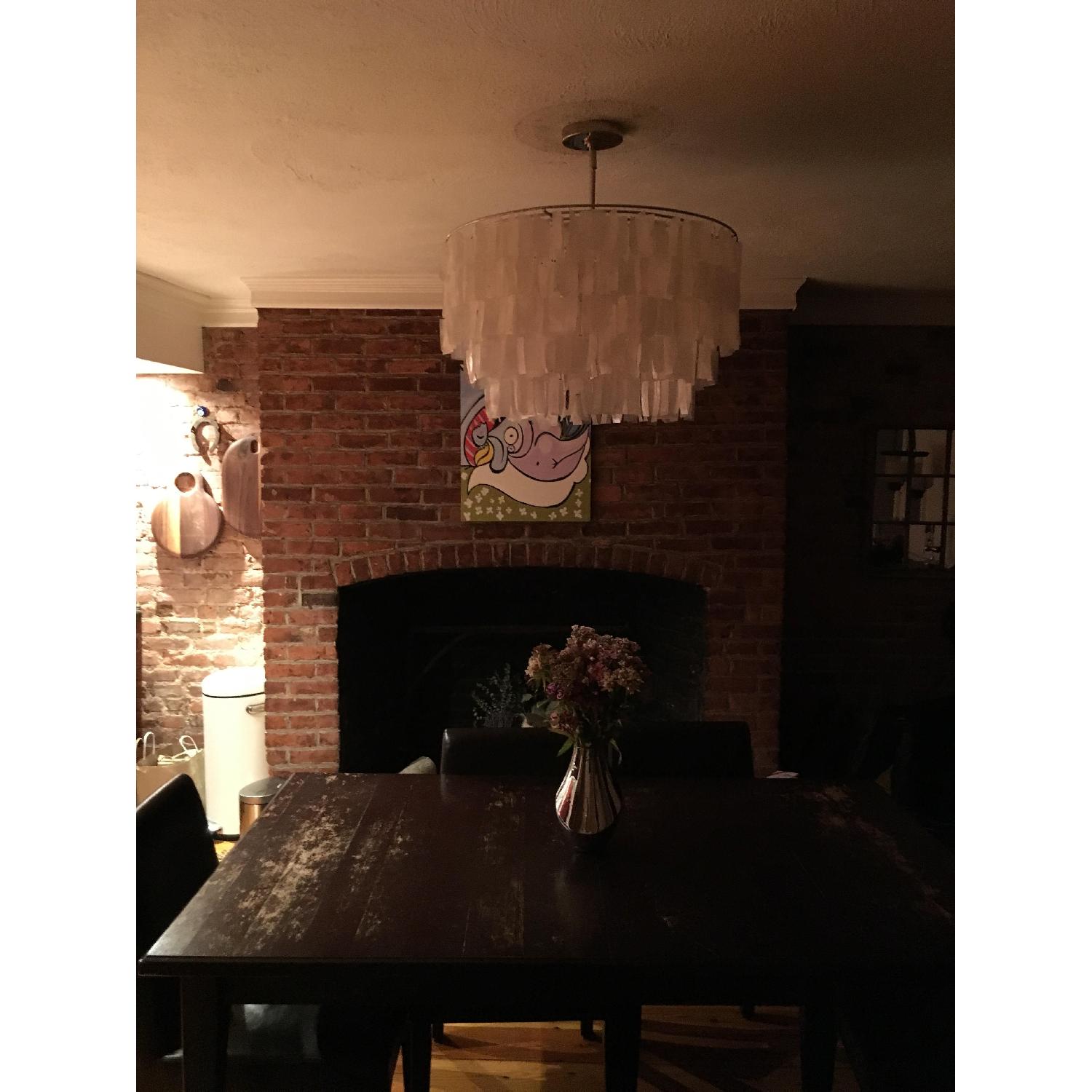 West Elm White Capiz Shell Chandelier - image-9