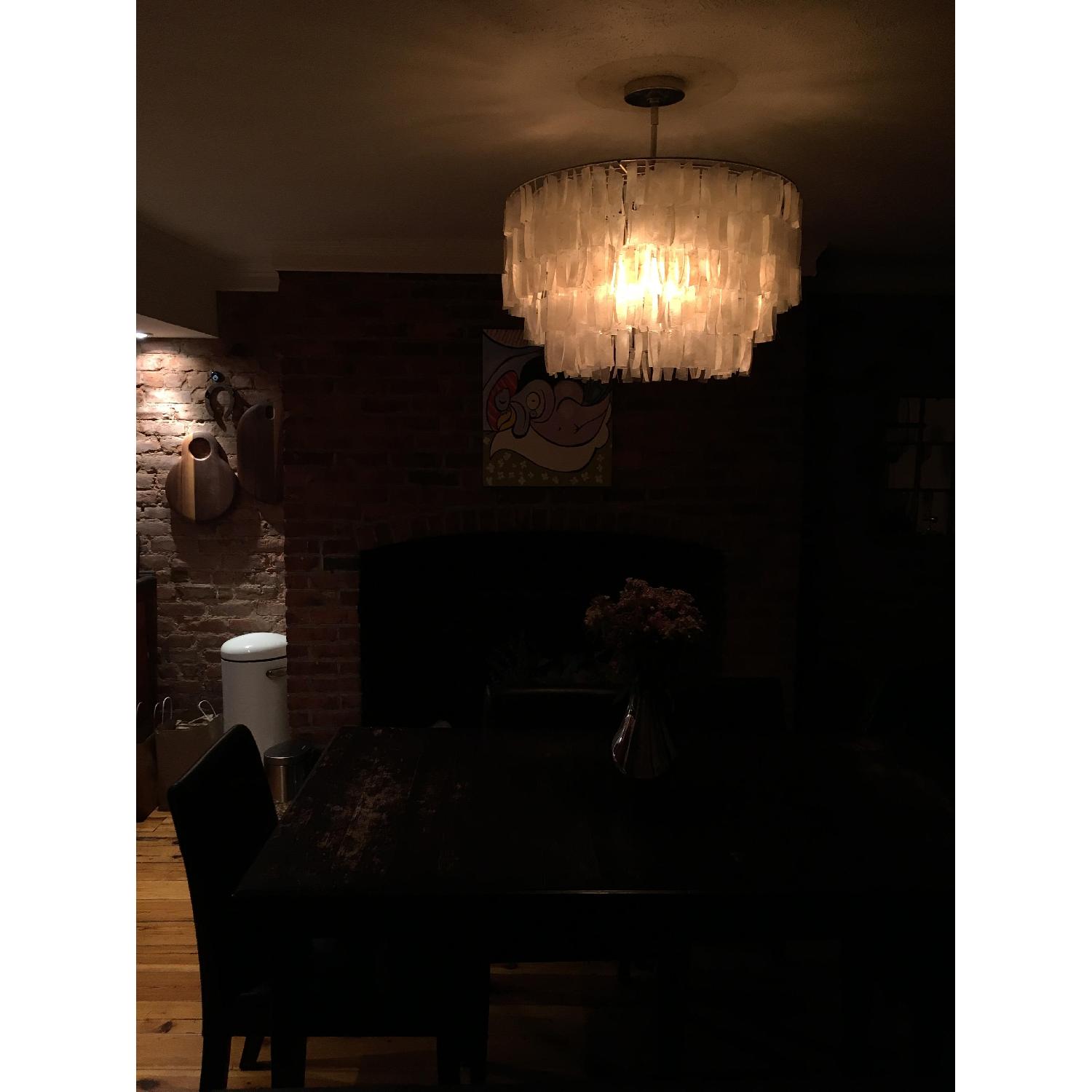 West Elm White Capiz Shell Chandelier - image-10