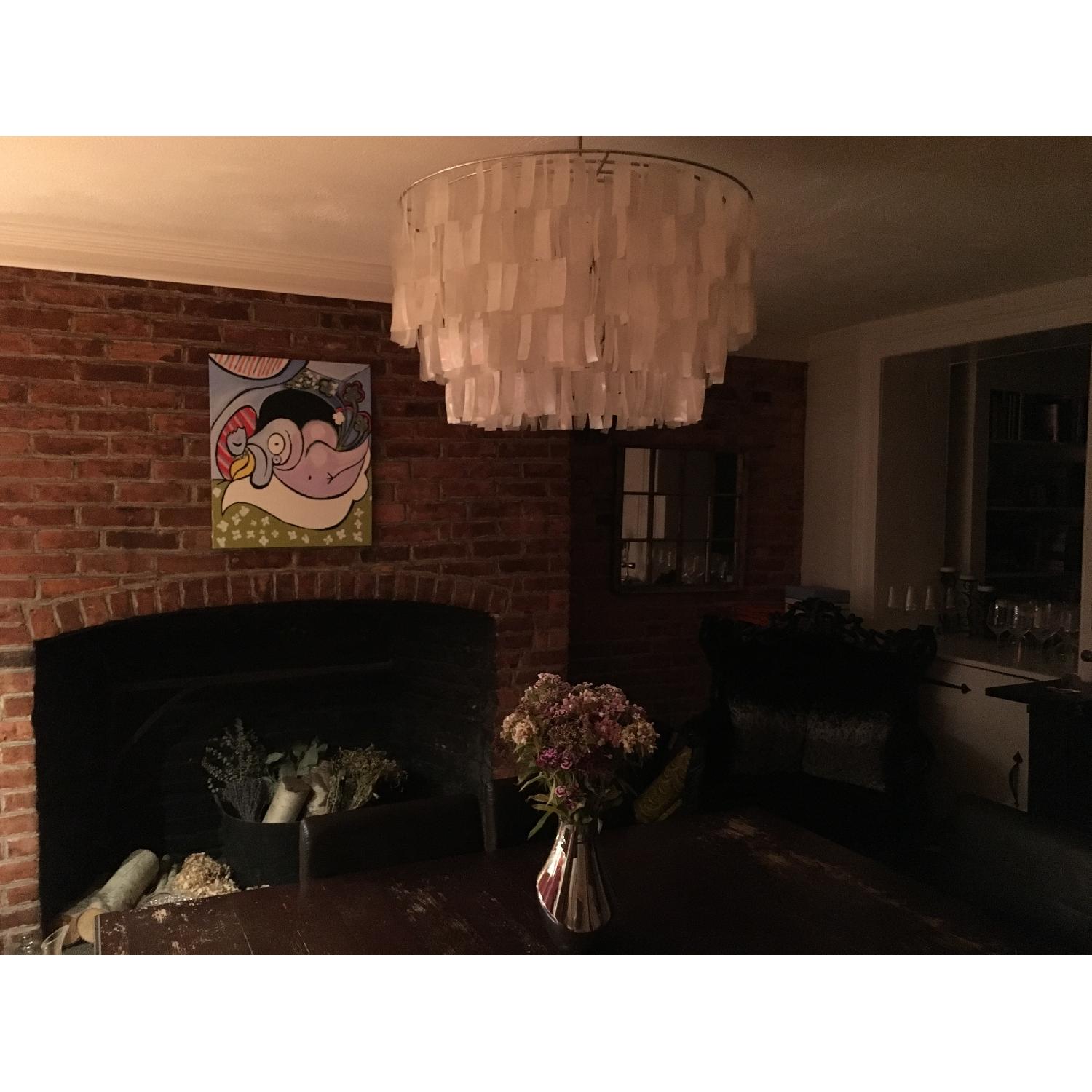 West Elm White Capiz Shell Chandelier - image-11