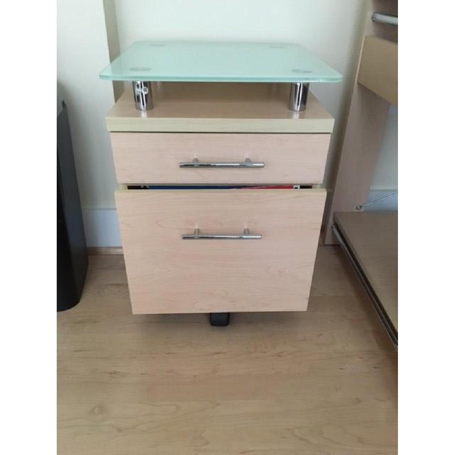 Ikea Desk w/ Matching File Cabinet - image-5