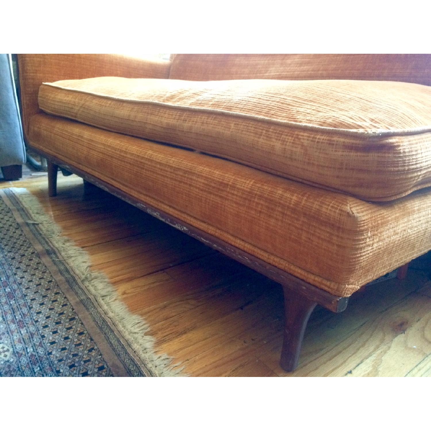 Retro Chic Orange Velvet Chaise Lounge AptDeco