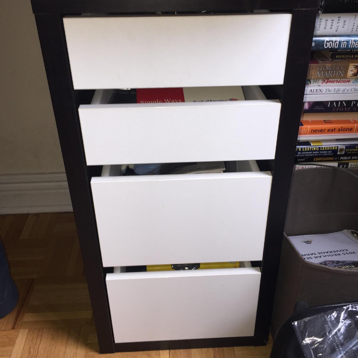 Ikea Black Desk w/ White Drawers - image-3
