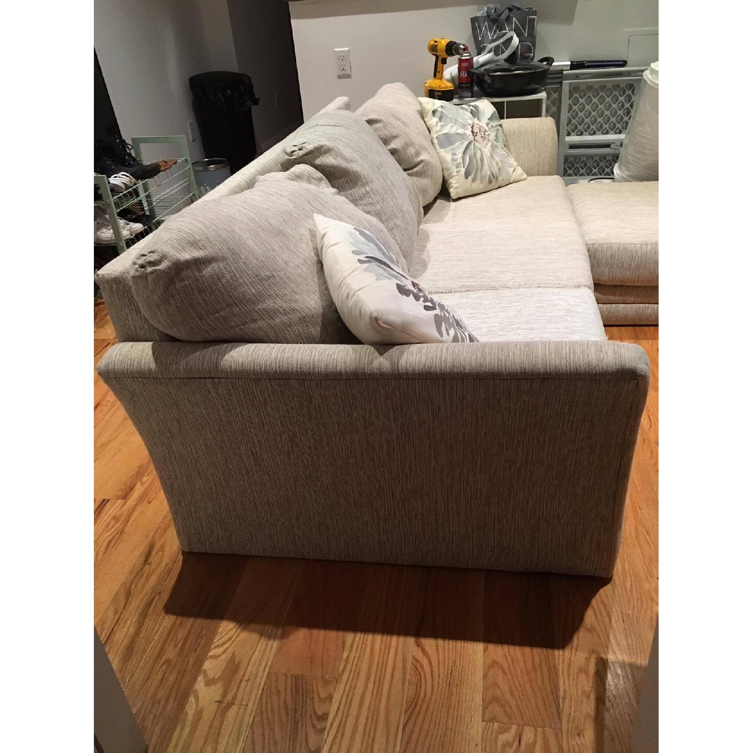Beige Cream Sofa & Ottoman - image-2