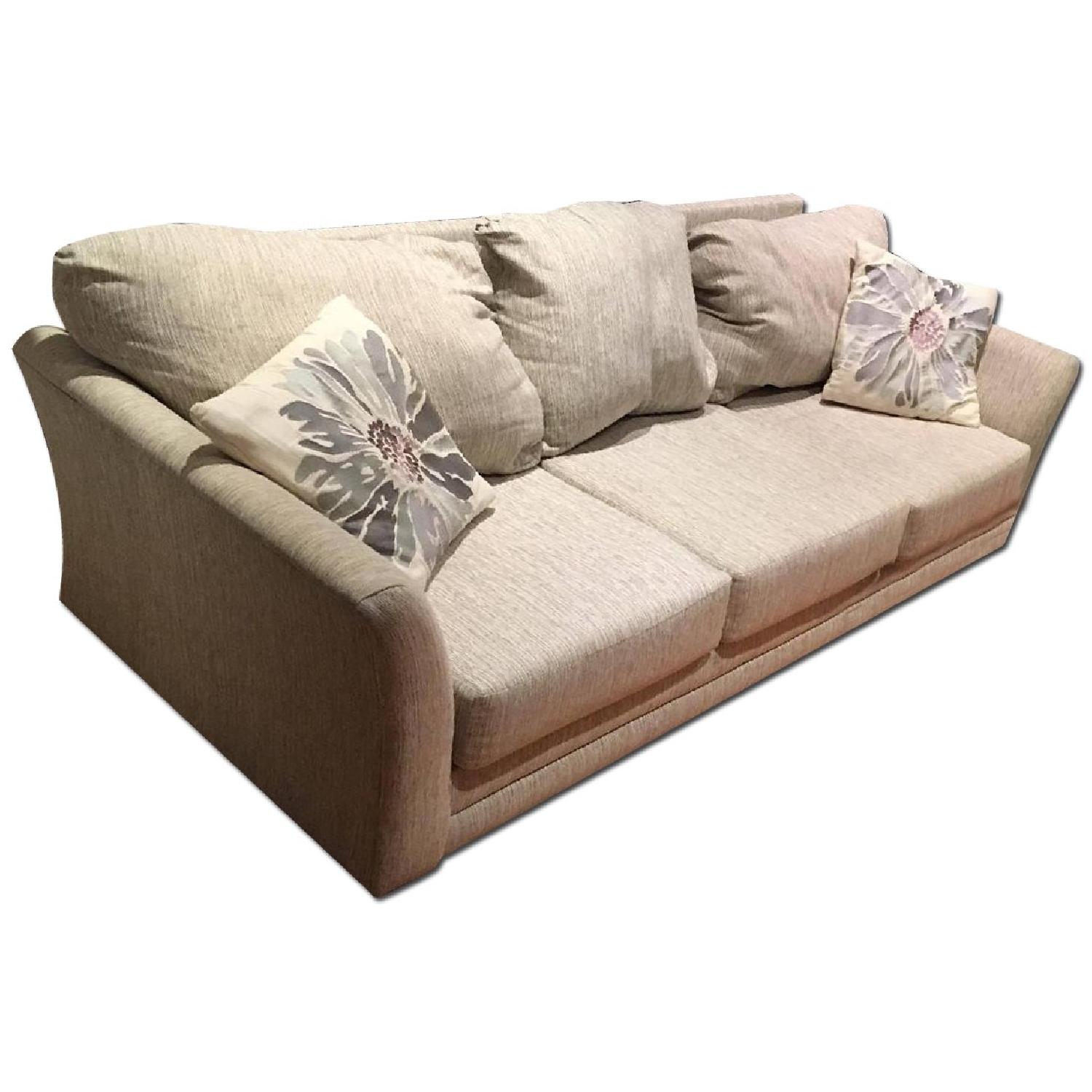 Beige Cream Sofa & Ottoman - image-4