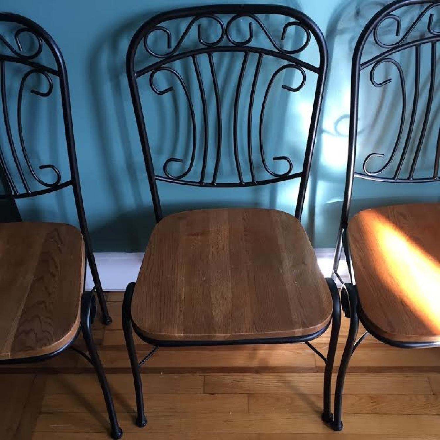 Wood & Metal Dining Chairs AptDeco