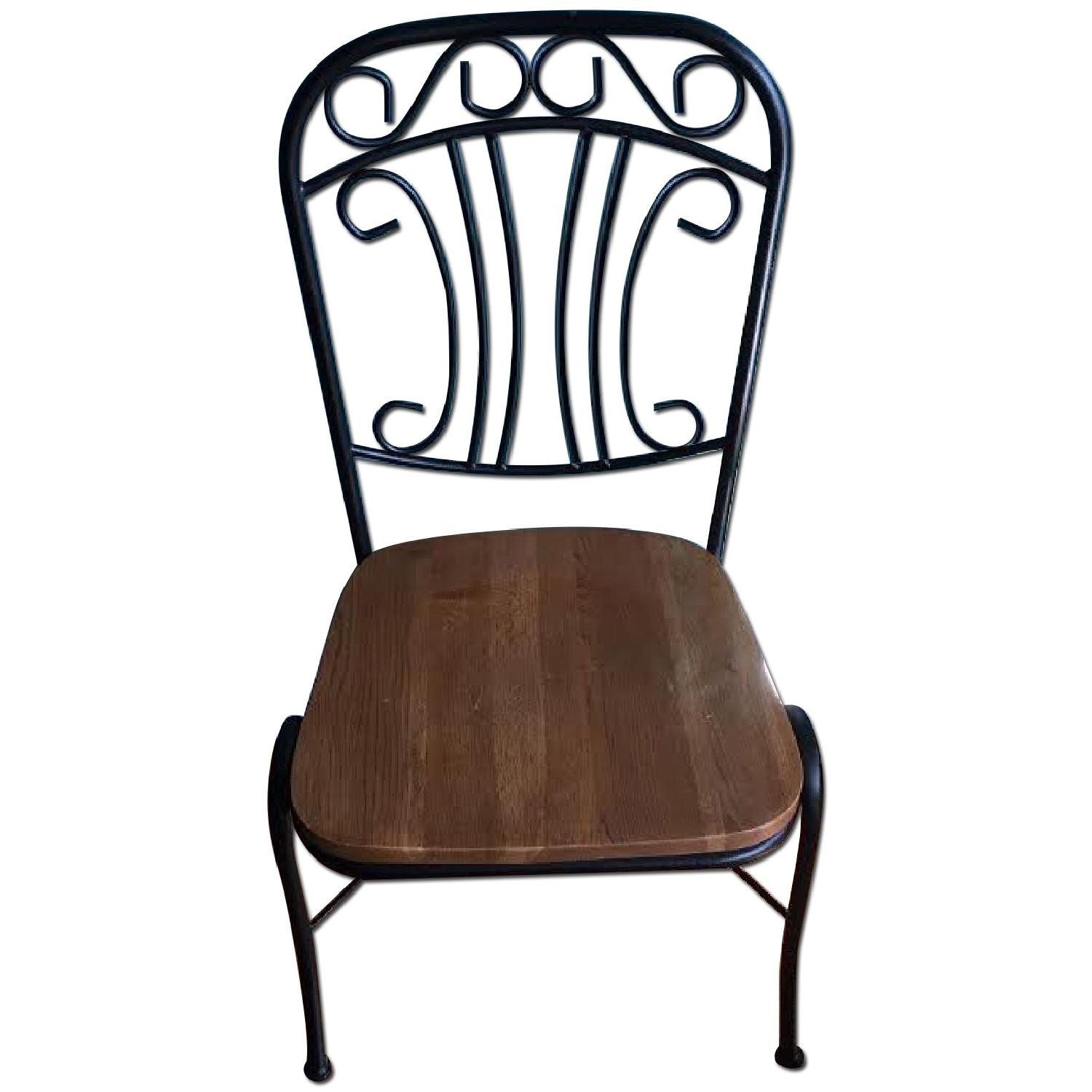 Wood & Metal Dining Chairs AptDeco