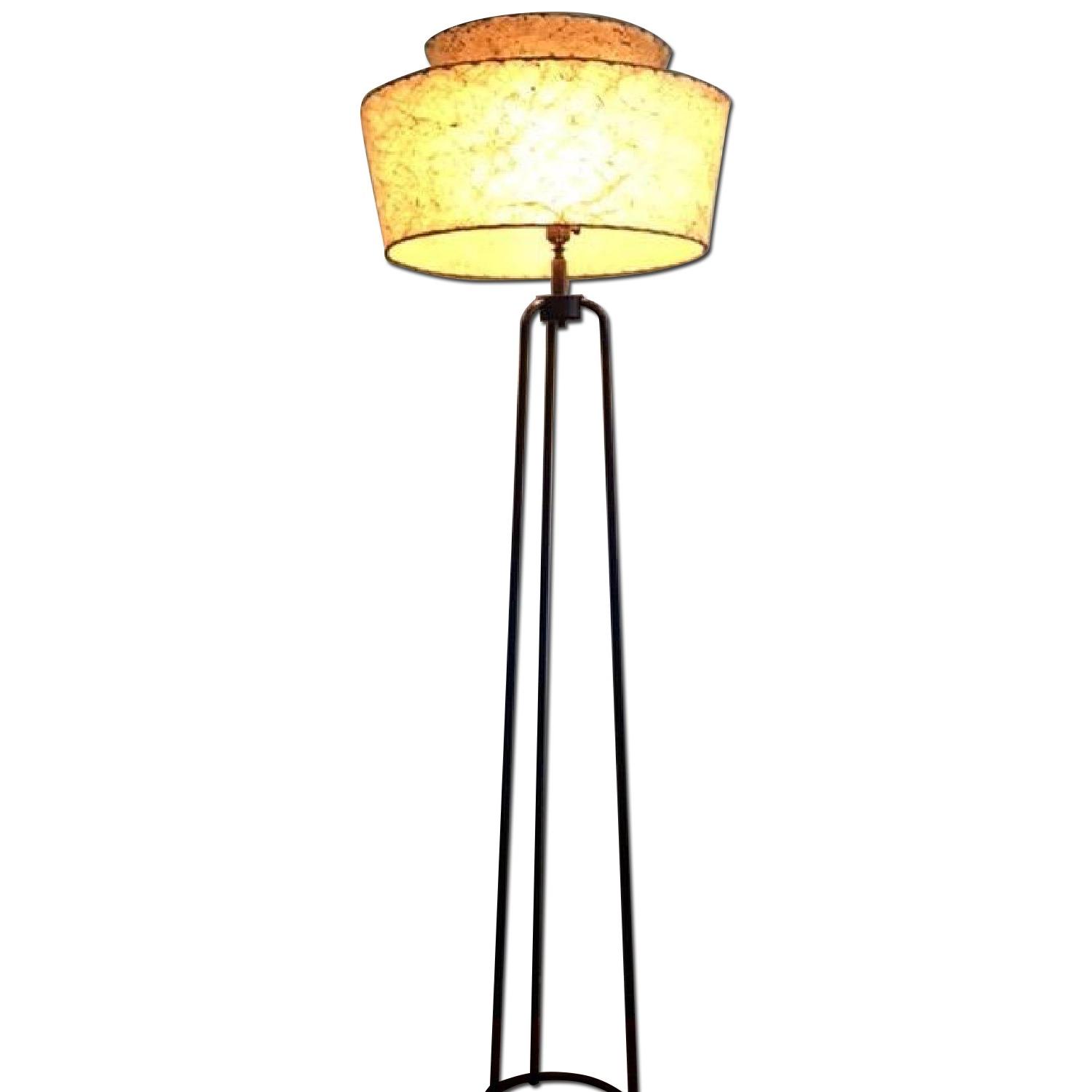 Vintage 1950s Double Tier Fiberglass Lampshade - image-0