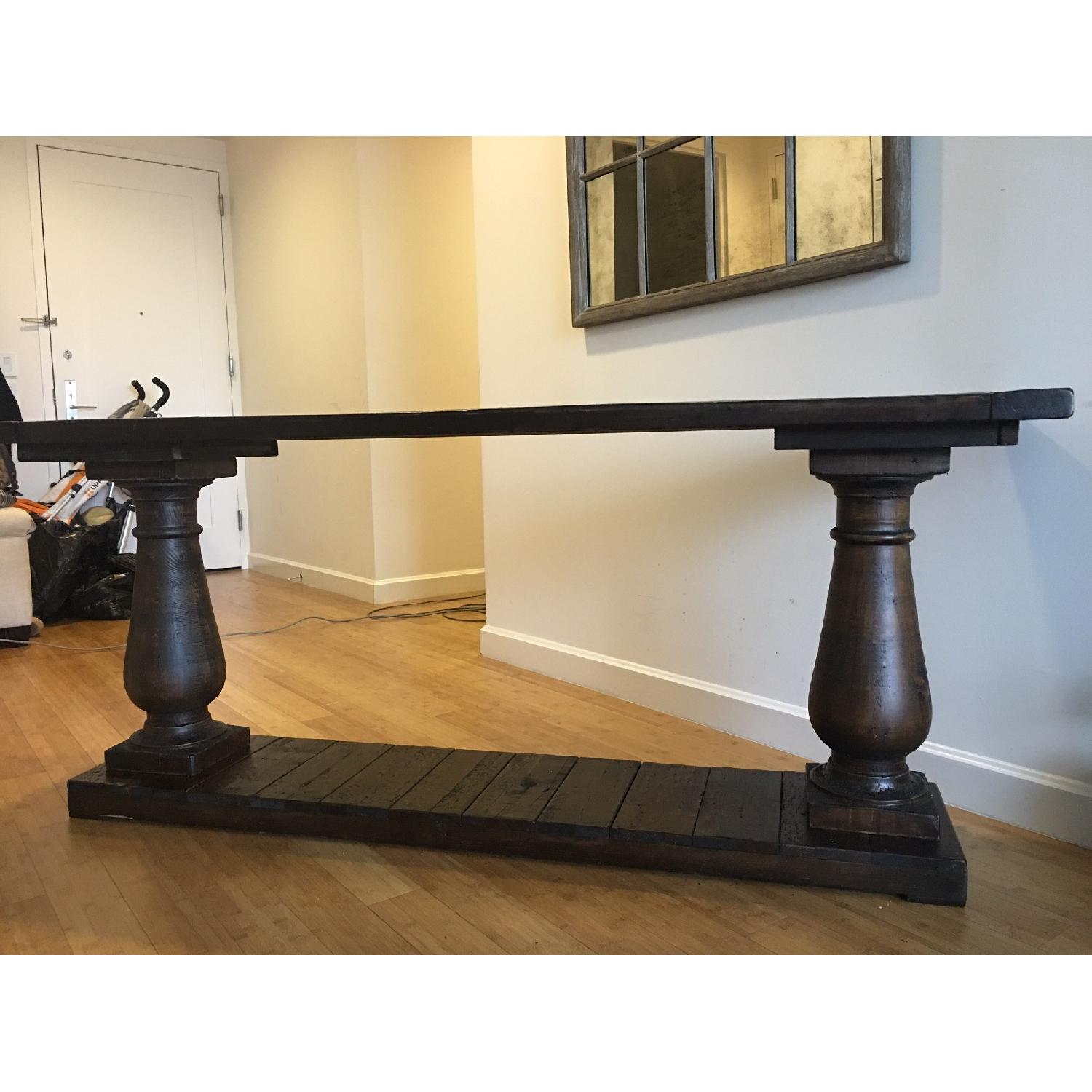 Restoration Hardware Balustrade Salvaged Wood Console Table in Salvaged Brown - image-1