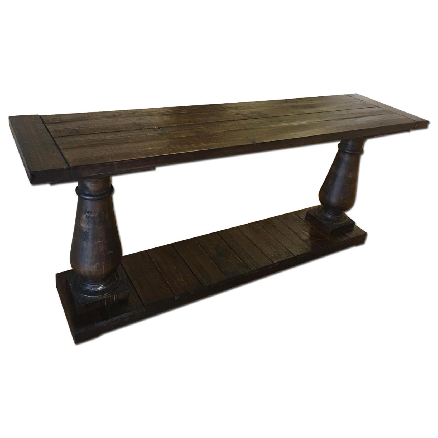 Restoration Hardware Balustrade Salvaged Wood Console Table in Salvaged Brown - image-0