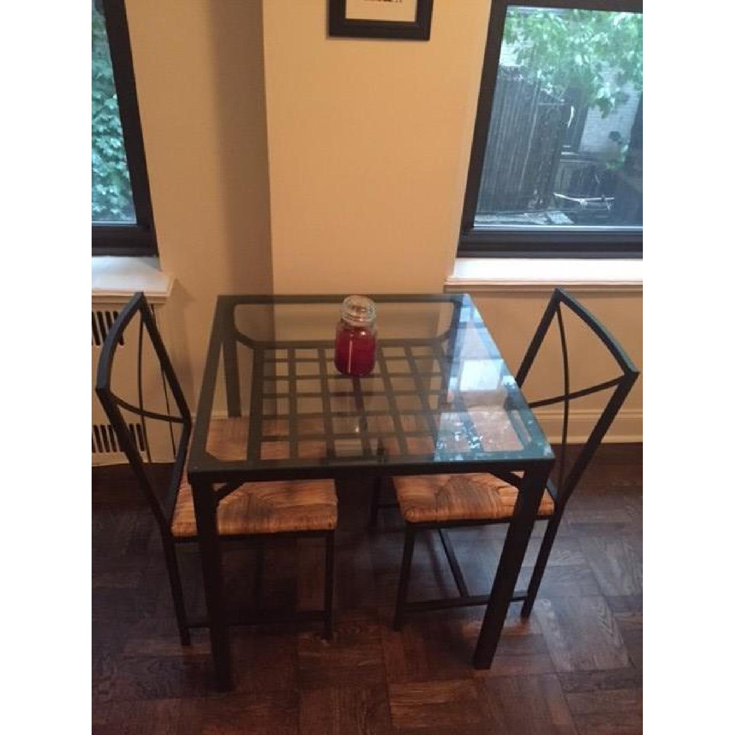 Ikea Glass Dining Table w/ 2 Chairs - image-1