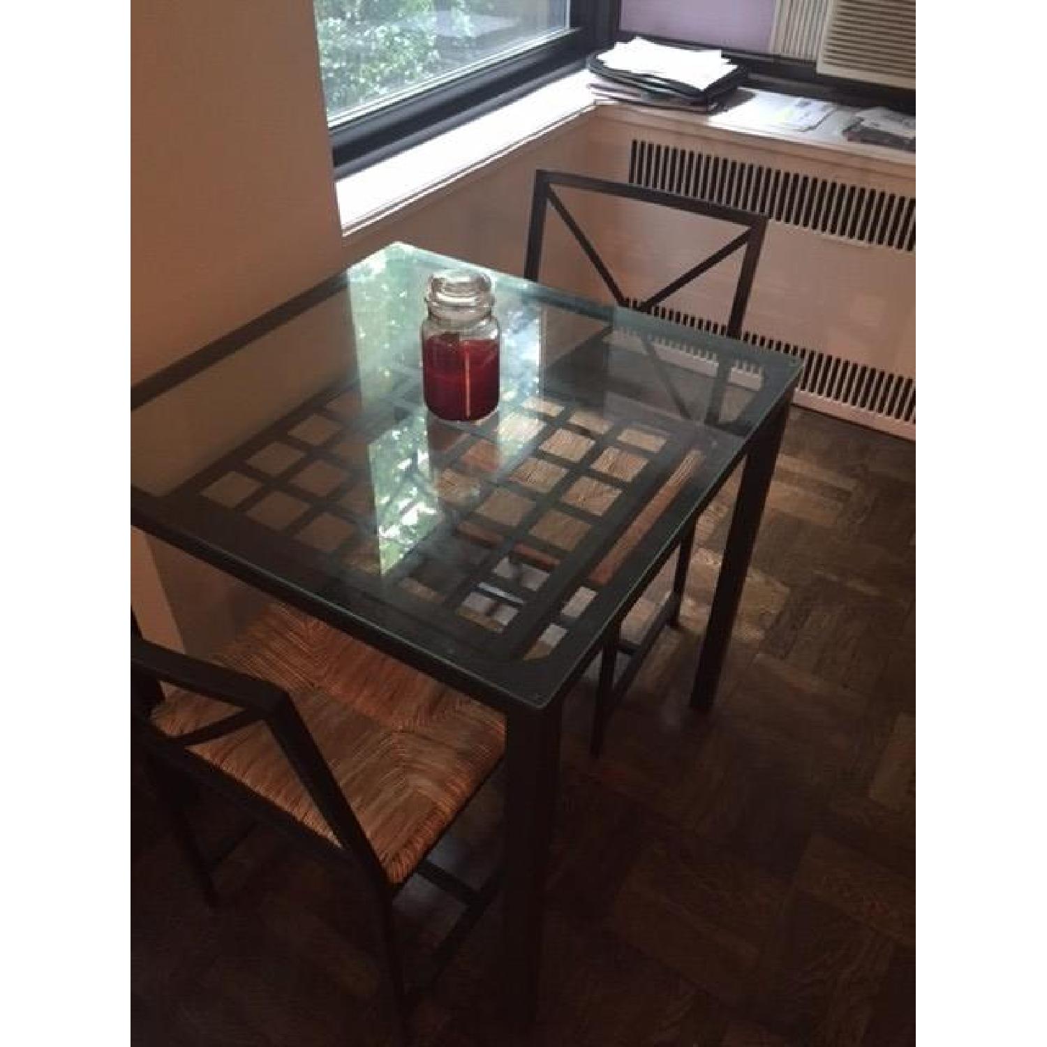 Ikea Glass Dining Table w/ 2 Chairs - image-2
