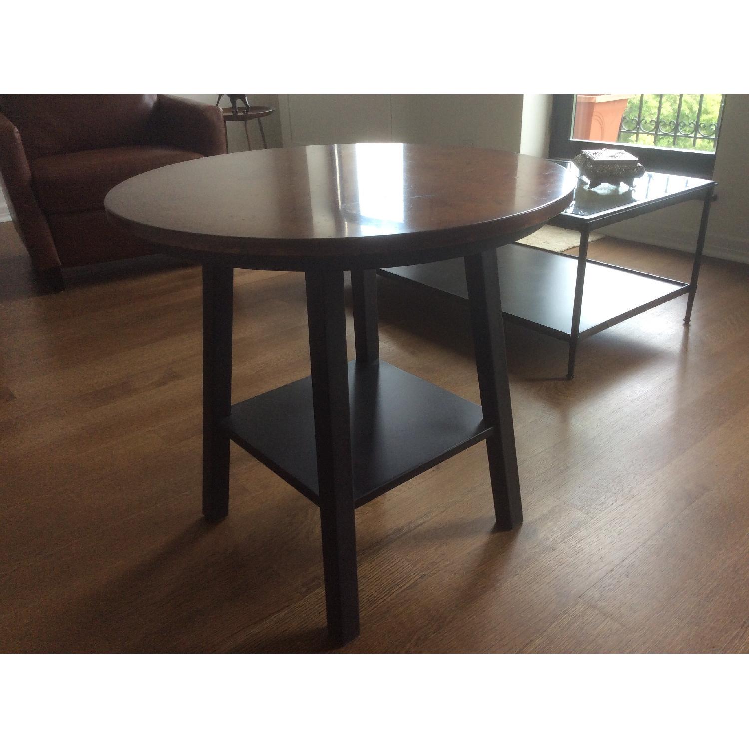 Ethan Allen Round Metal Table w/ Copper Top Patina - image-3