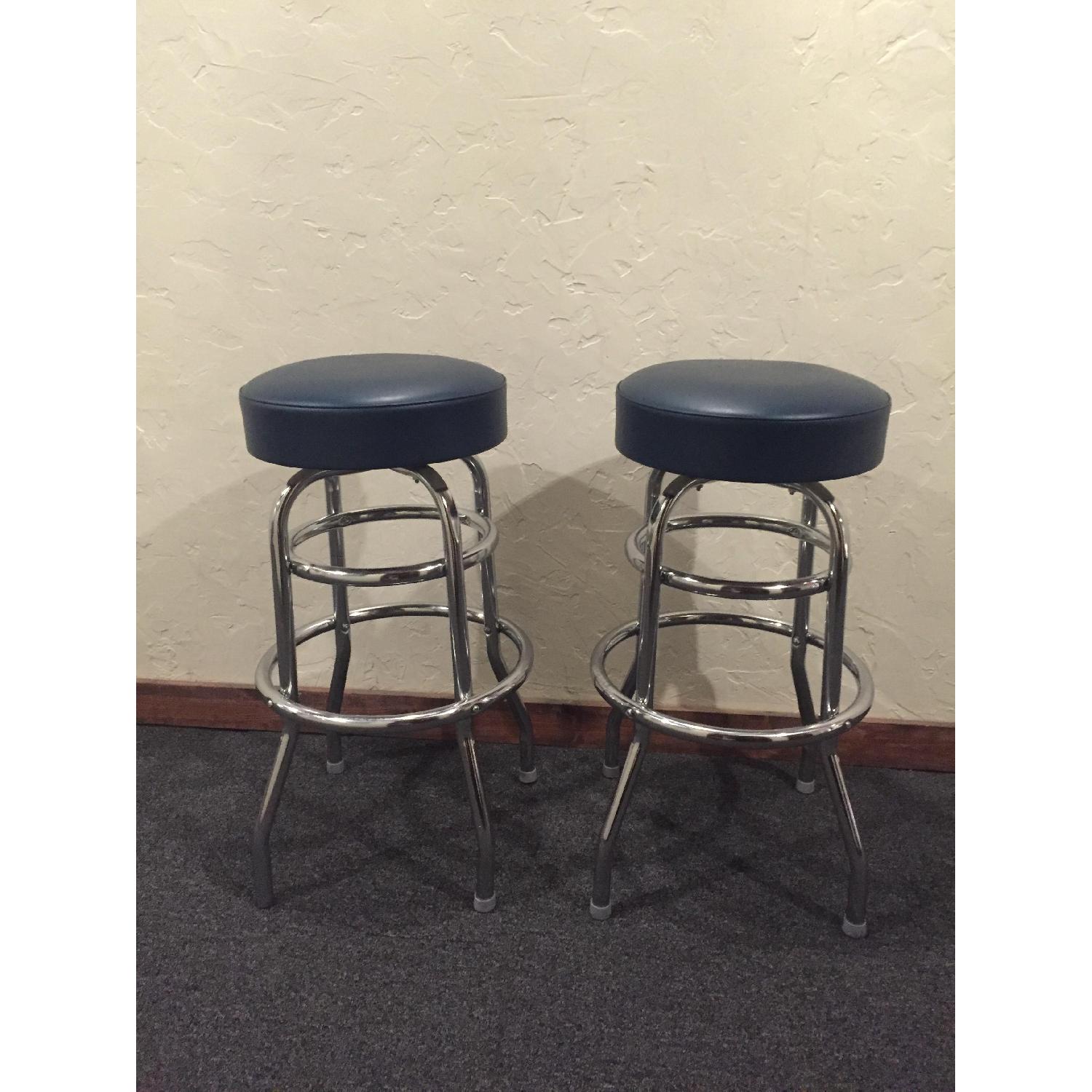 Navy Blue/Steel Barstools - image-1