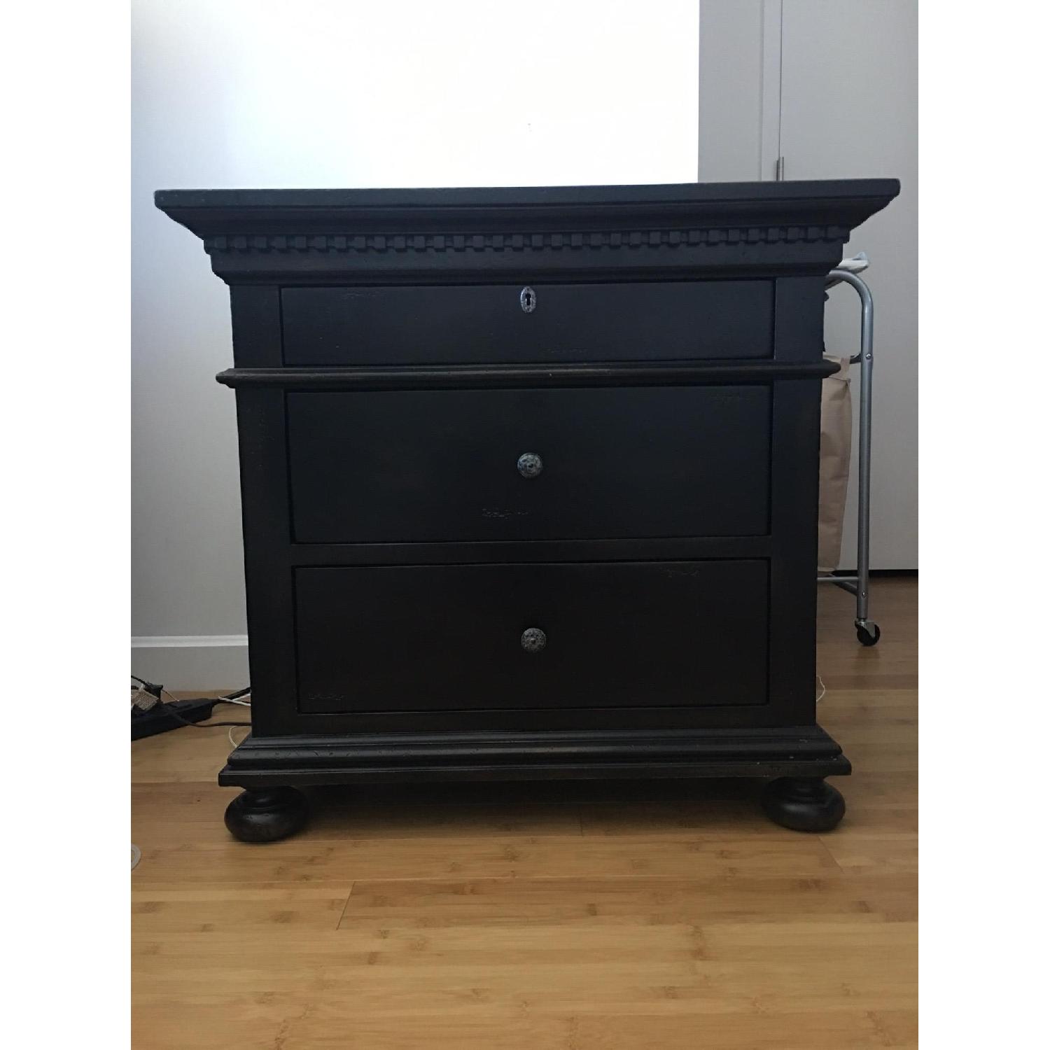 Restoration Hardware St. James Closed Nightstands in Antiqued Black AptDeco