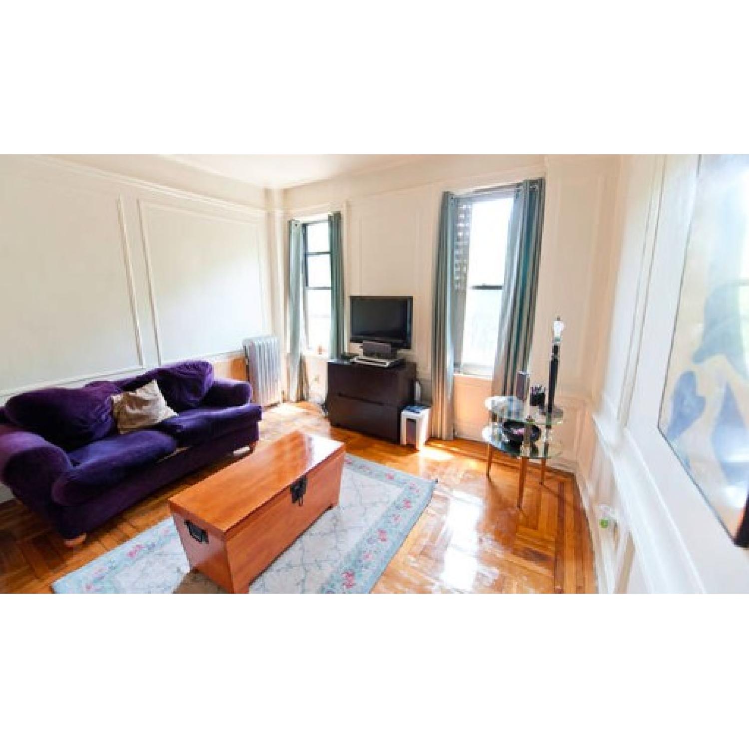 Purple Velvet Loveseat - image-7