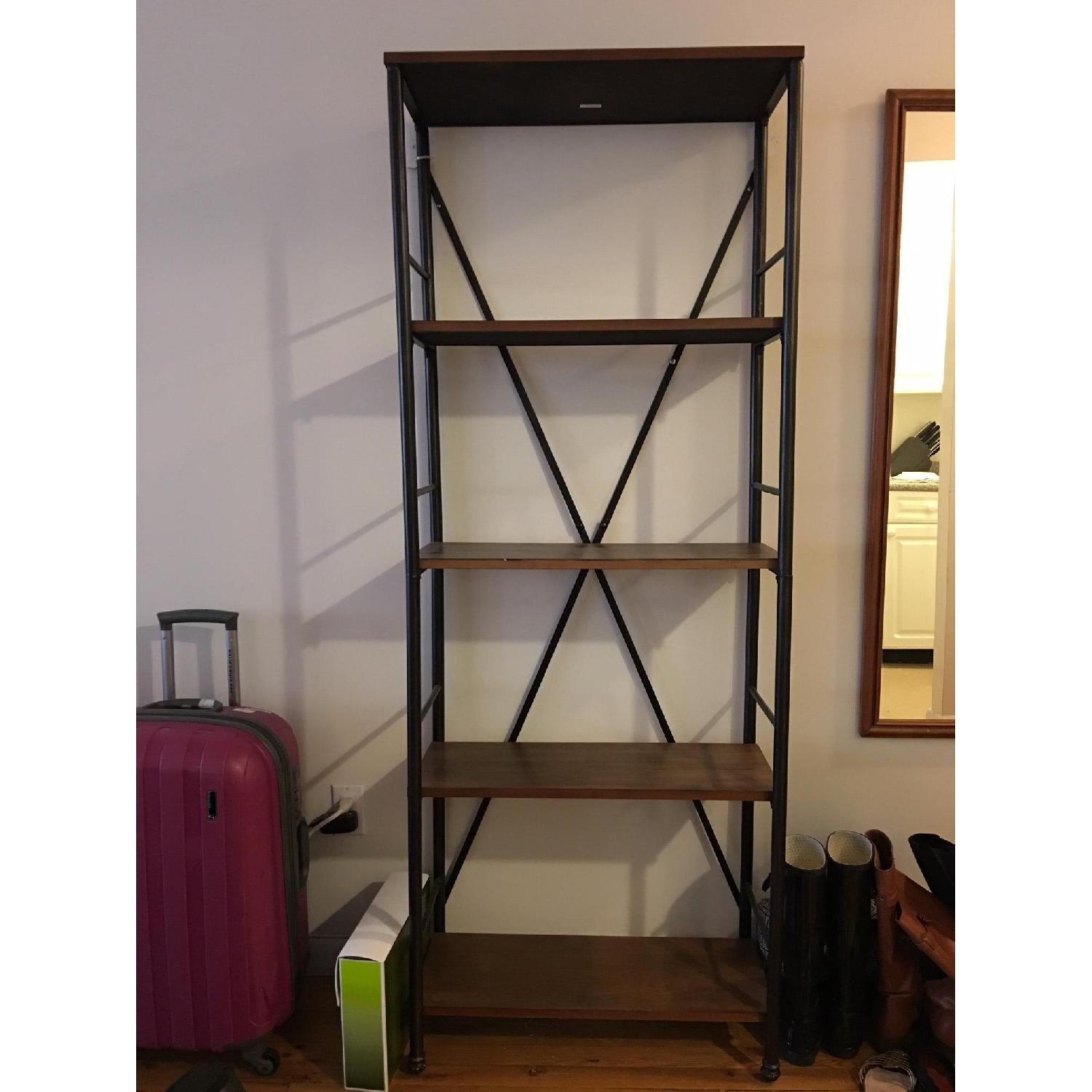 Tribecca Home Rustic Metal Frame Bookshelf - image-1