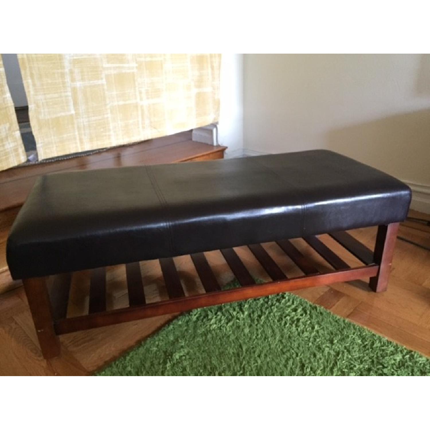 Threshold Leather Storage Bench - image-1