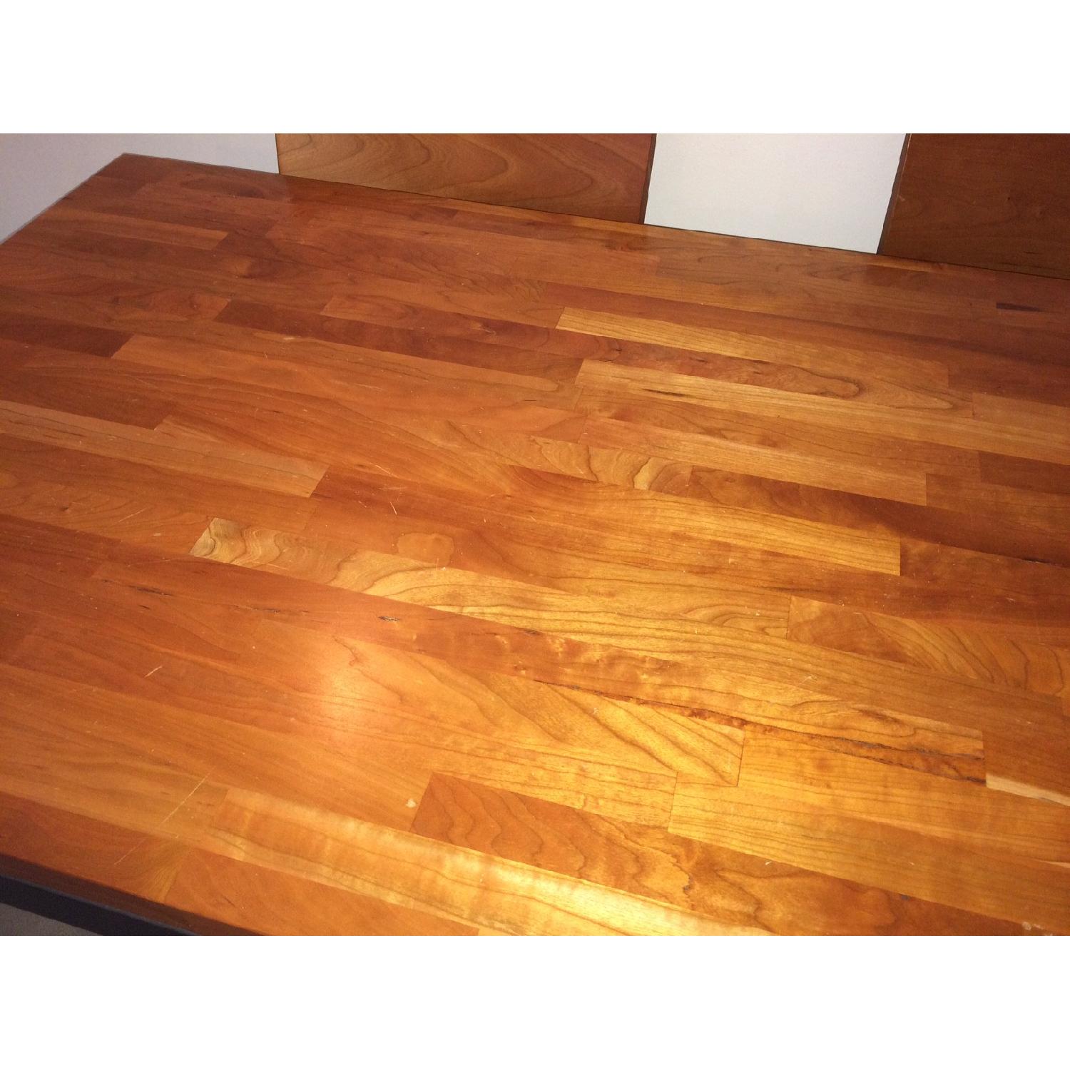 Room & Board Cherry Butcher Block Dining Table w/ 4 Chairs - image-5