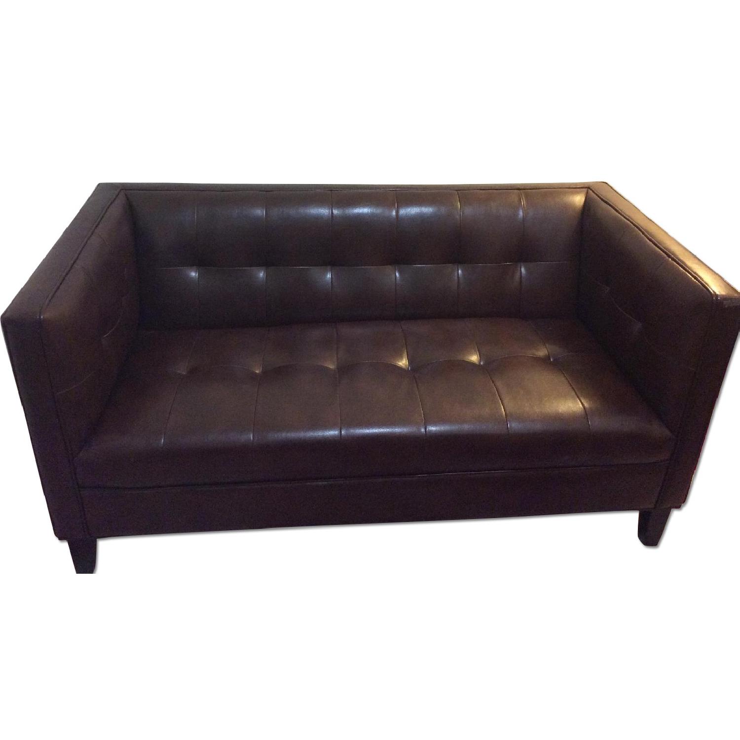 Pier 1 Mitchell Leather Loveseat - image-0