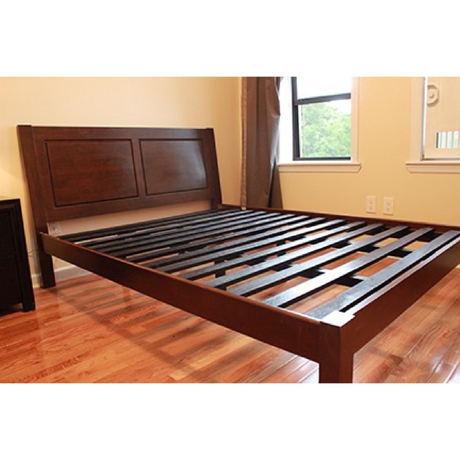 Tribeca Solid Wood Dark Brown Platform Queen Bed Frame - image-1