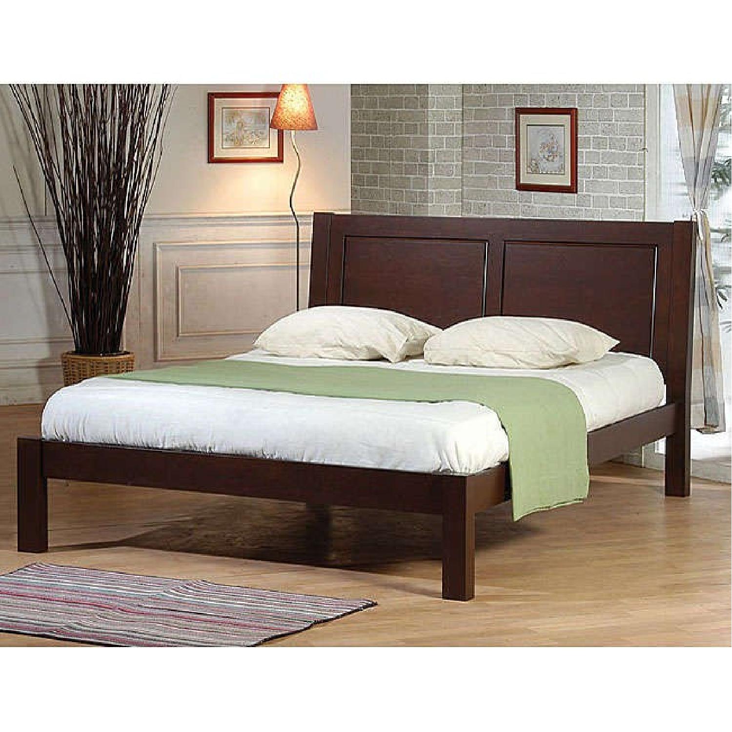 Tribeca Solid Wood Dark Brown Platform Queen Bed Frame - image-3