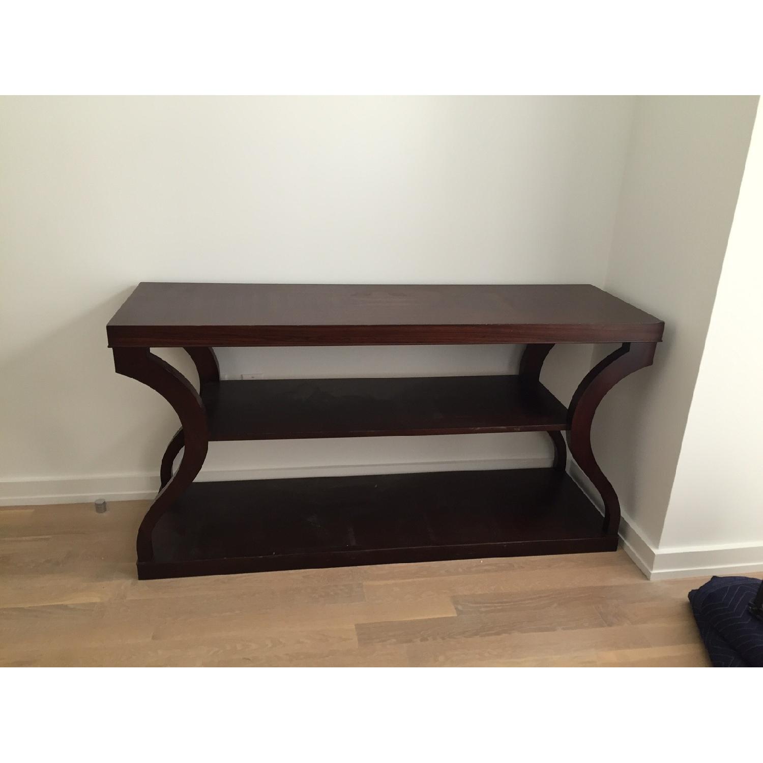 Ethan Allen Donatella Dark Wood Console AptDeco