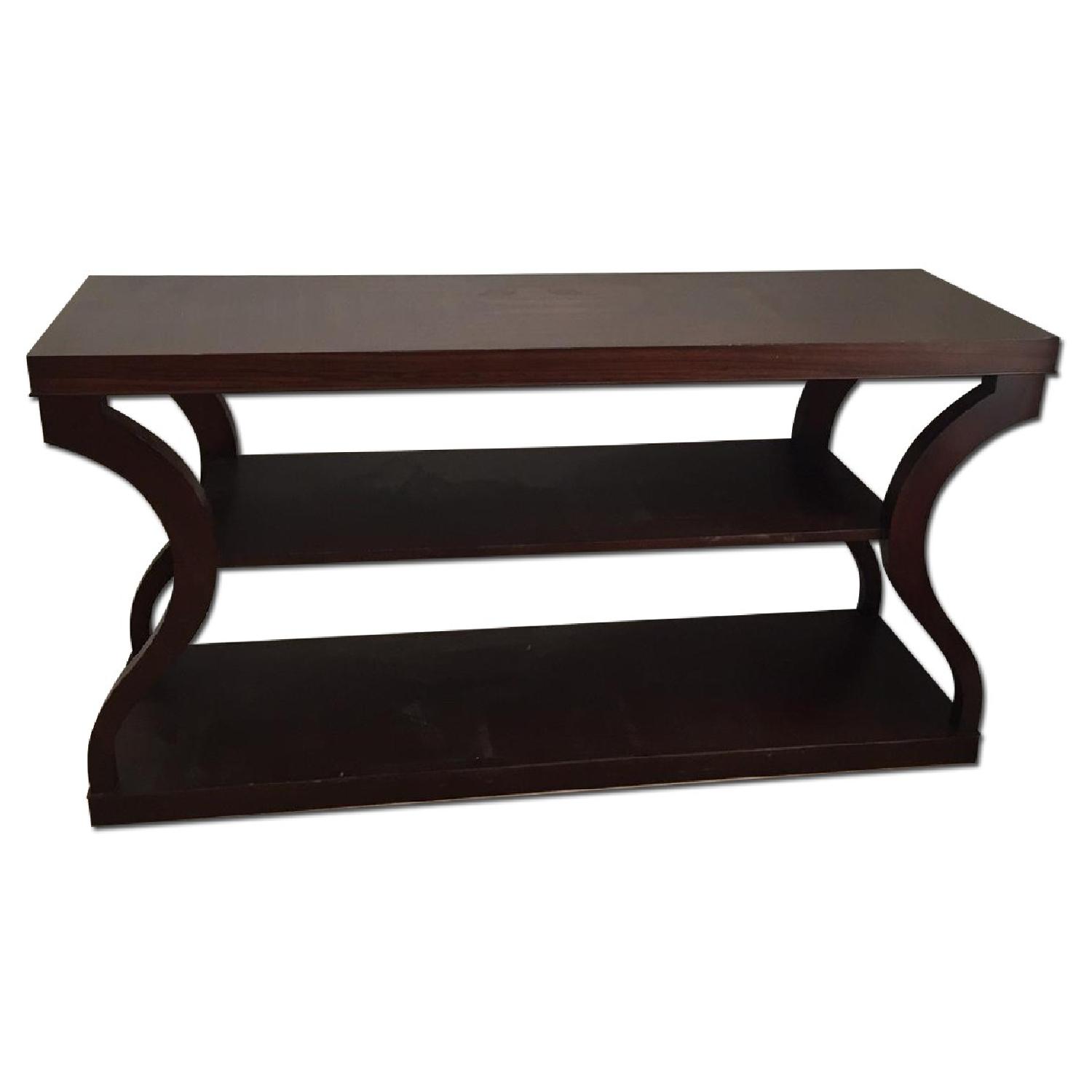 Ethan Allen Donatella Dark Wood Console AptDeco