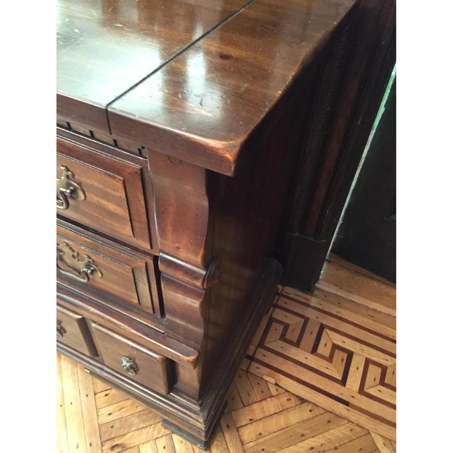 Dark Wood Dresser w. Mirror - image-3