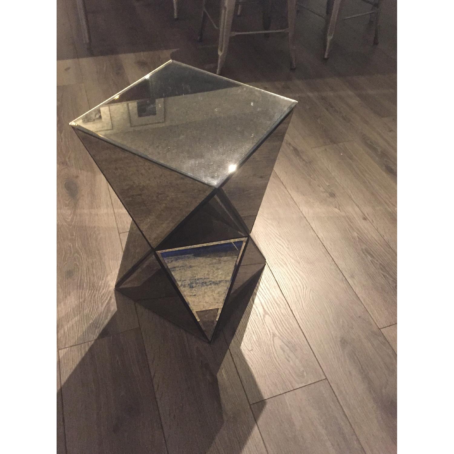 West Elm Faceted Mirrored Side Table - image-1