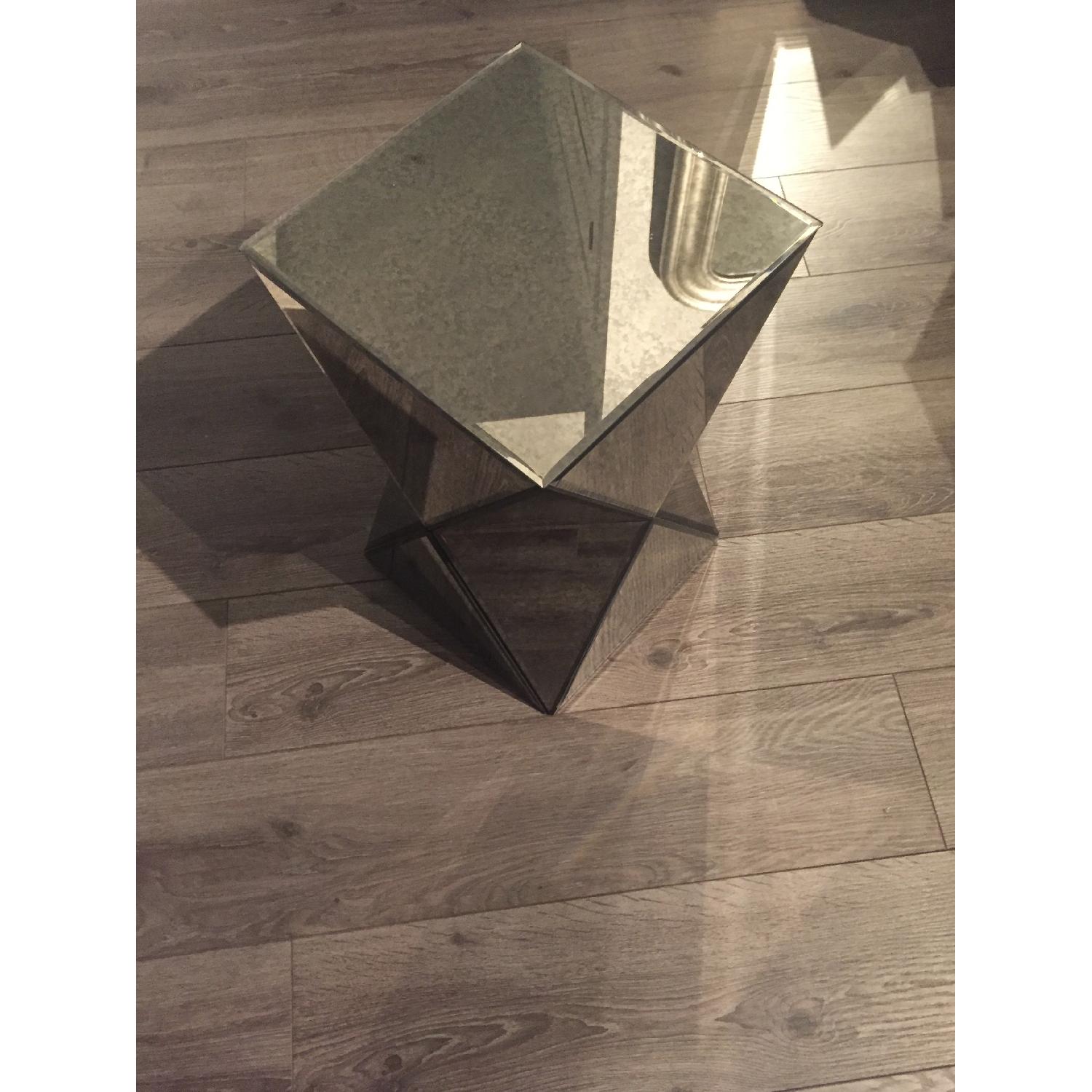 West Elm Faceted Mirrored Side Table - image-2