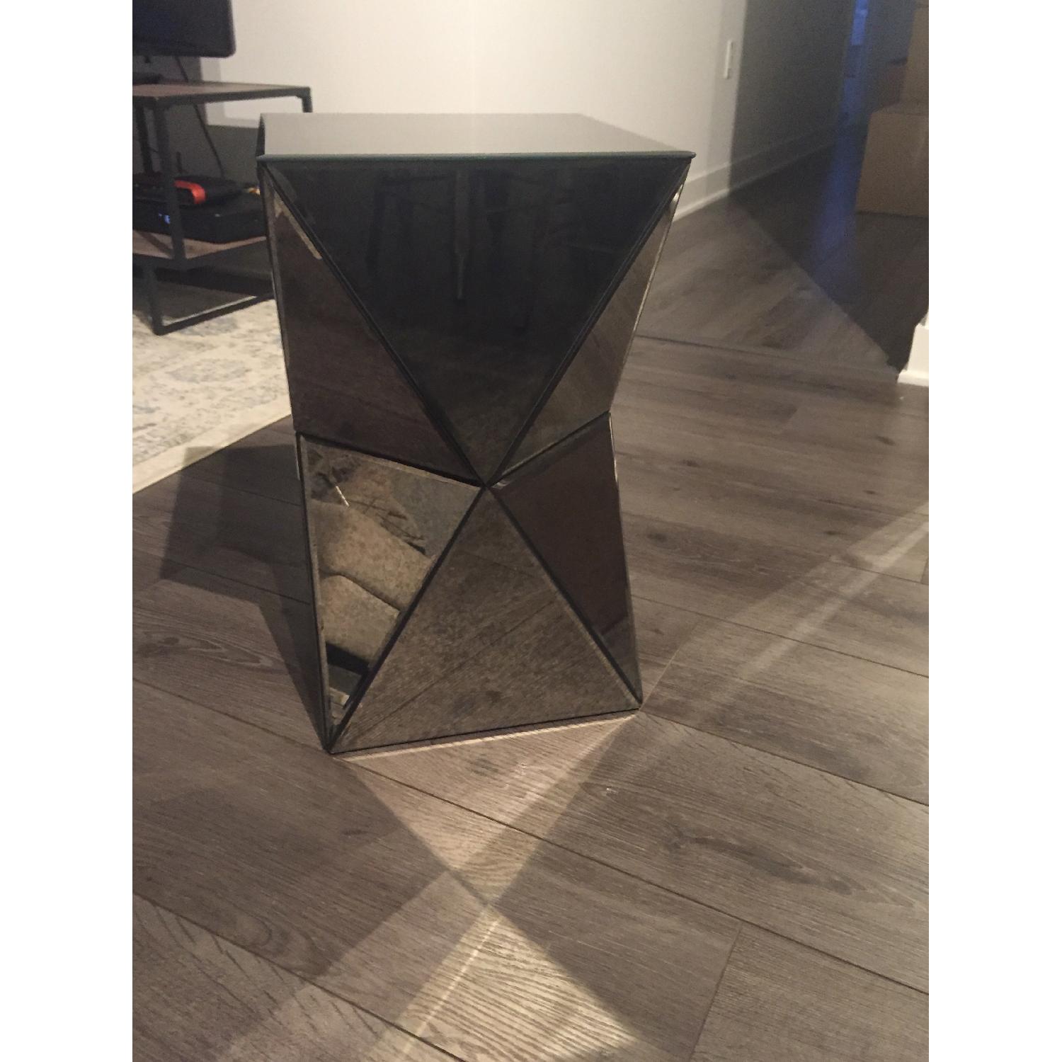West Elm Faceted Mirrored Side Table - image-3