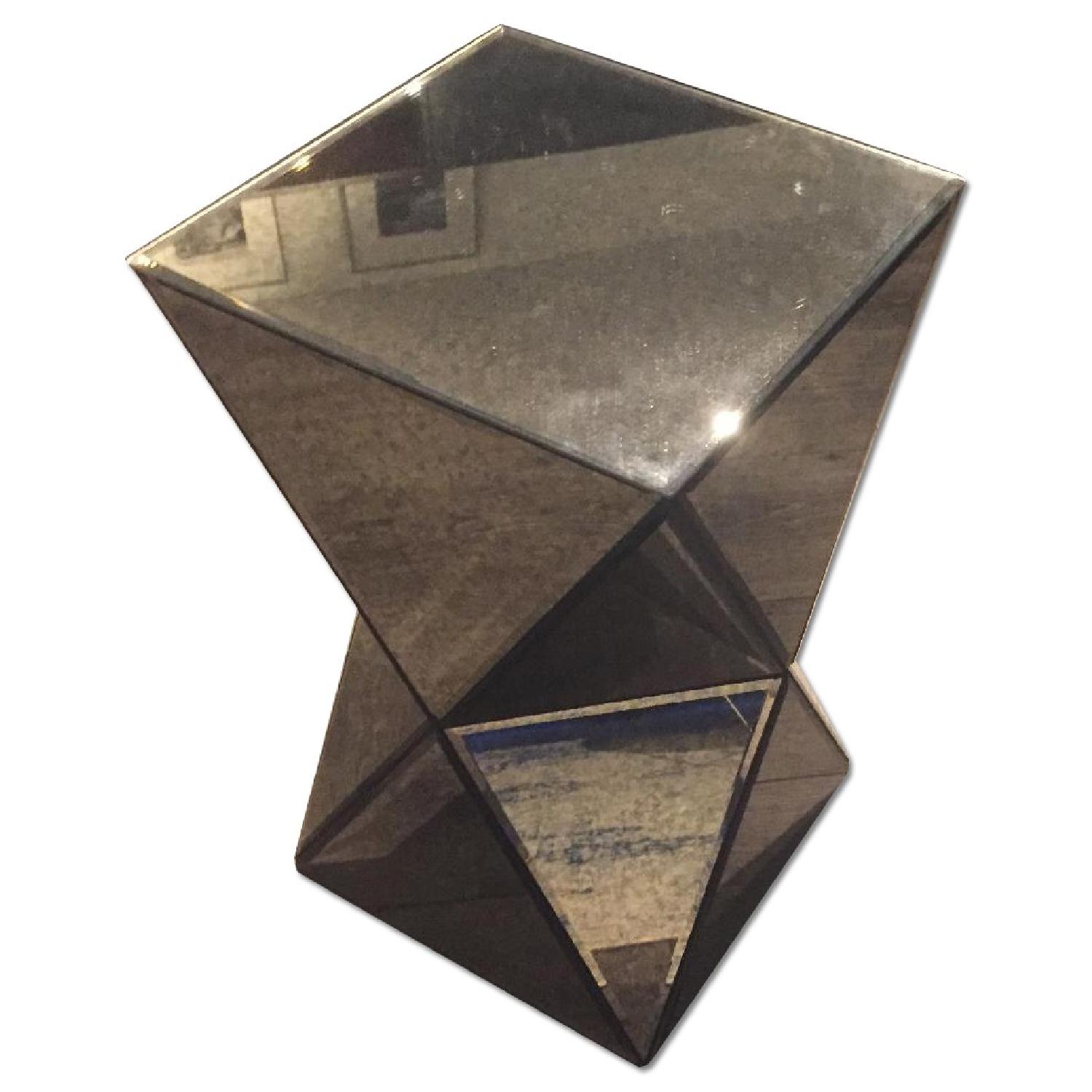 West Elm Faceted Mirrored Side Table - image-0
