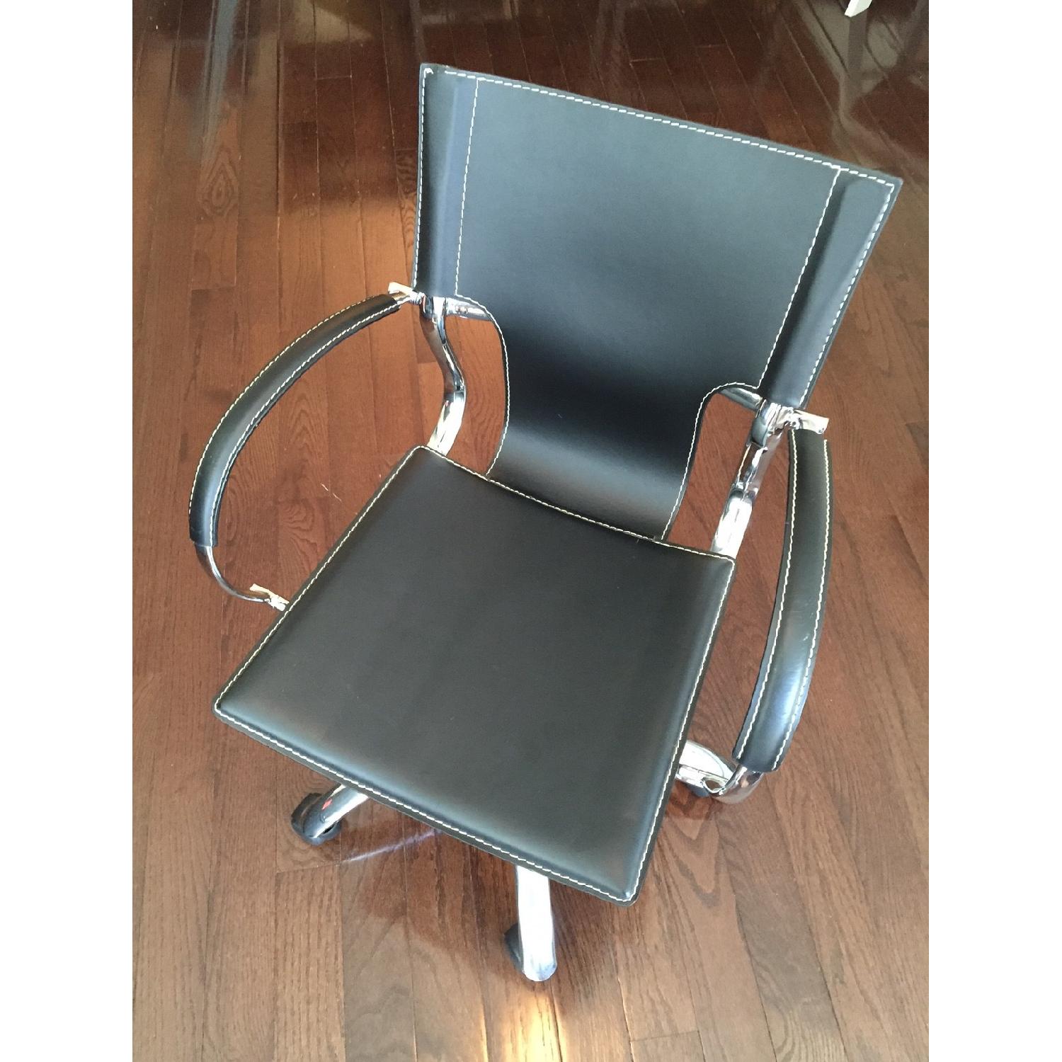 Crate & Barrel Contemporary Leather Office Chair - image-4