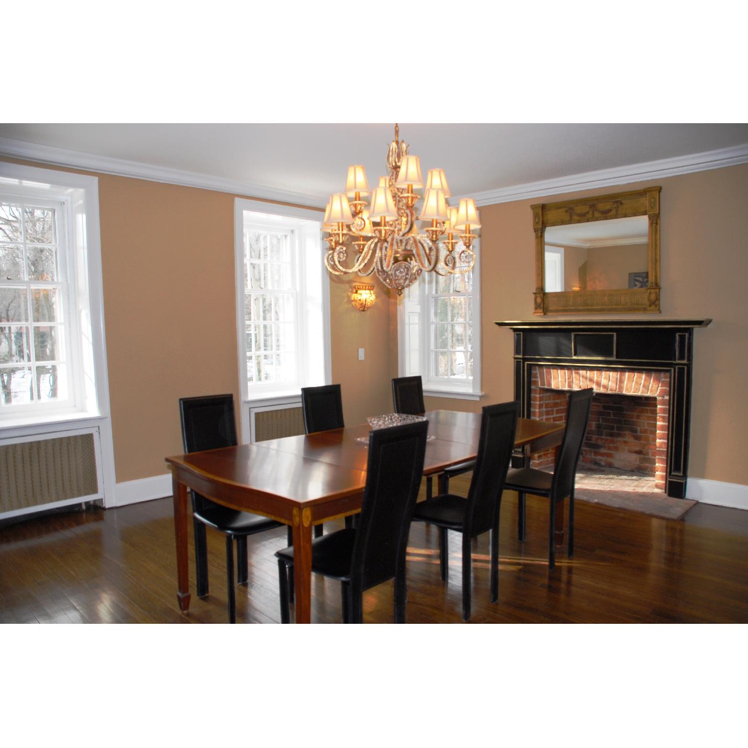 Antique Expandable Handmade Dining Table w/ Intricate Inlay - image-3