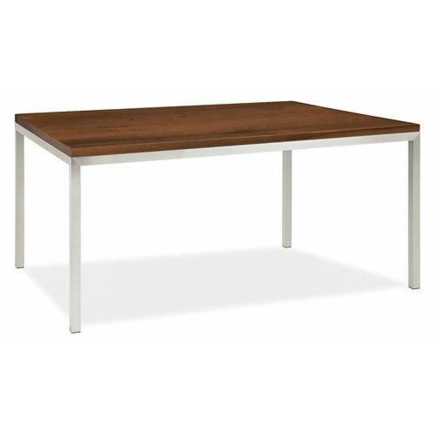 Room & Board Tiger Wood Table w/ 6 Leather Chairs AptDeco