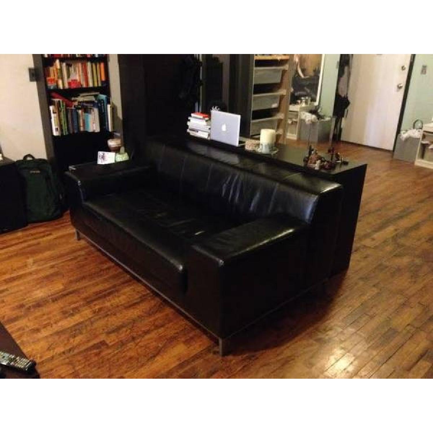 Black Leather L-Shape Sofa - image-4