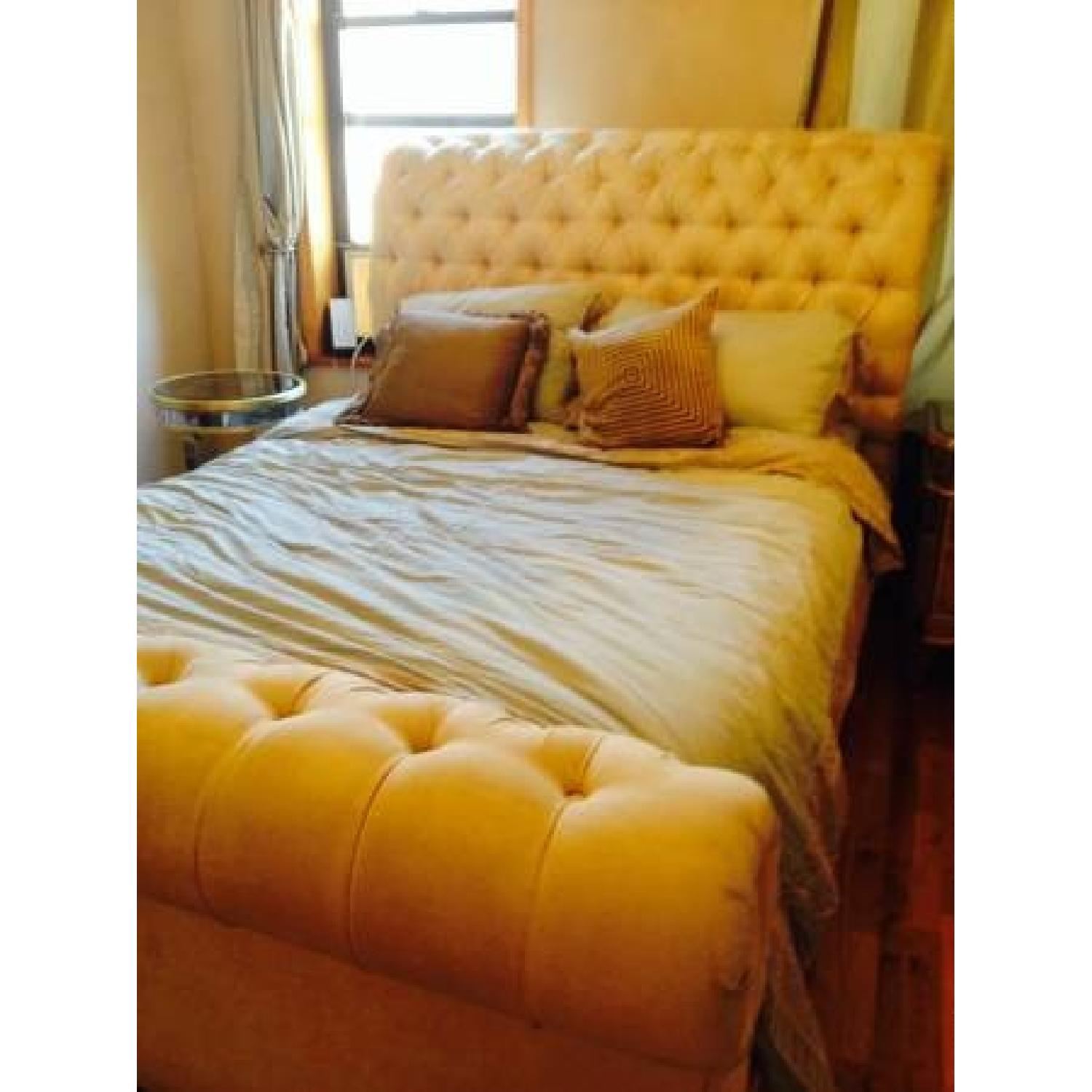 Designer Sleigh Queen Bed w/ Box Spring - image-1