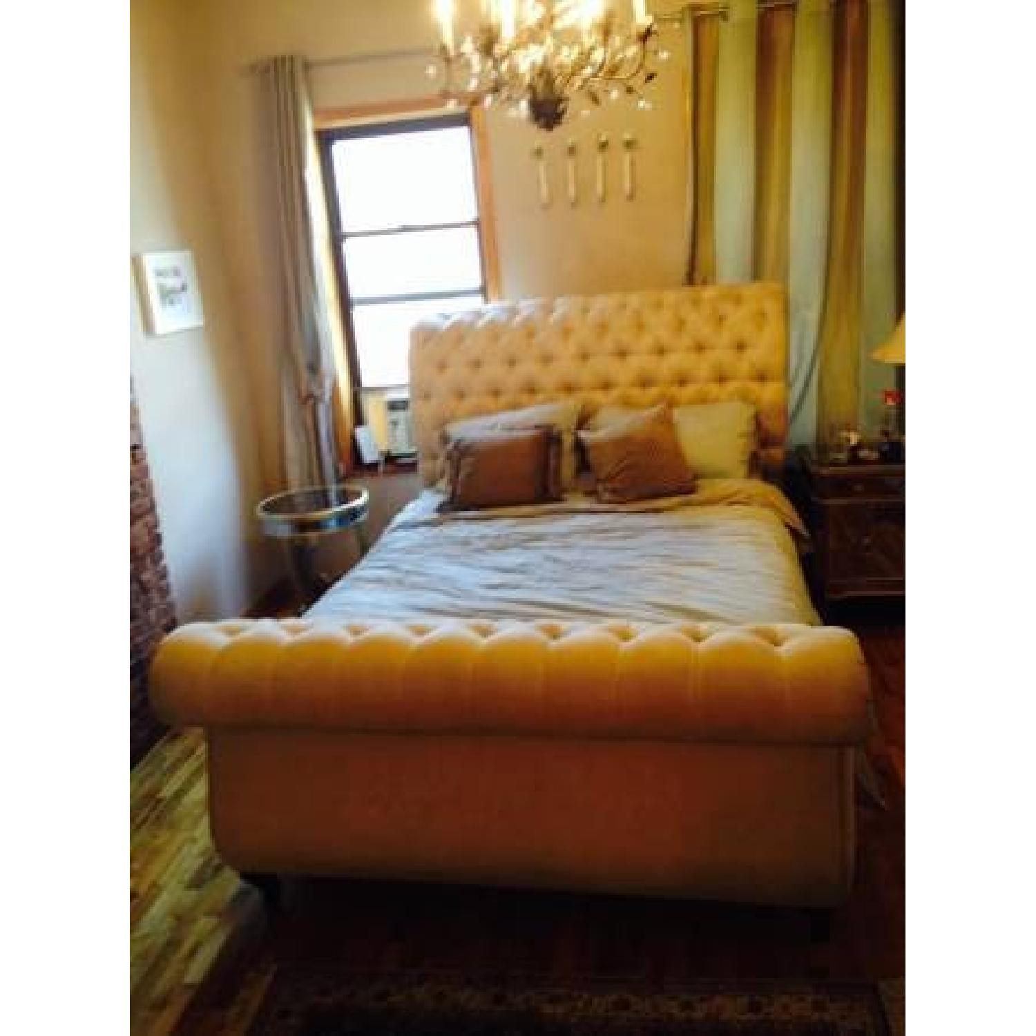 Designer Sleigh Queen Bed w/ Box Spring - image-2