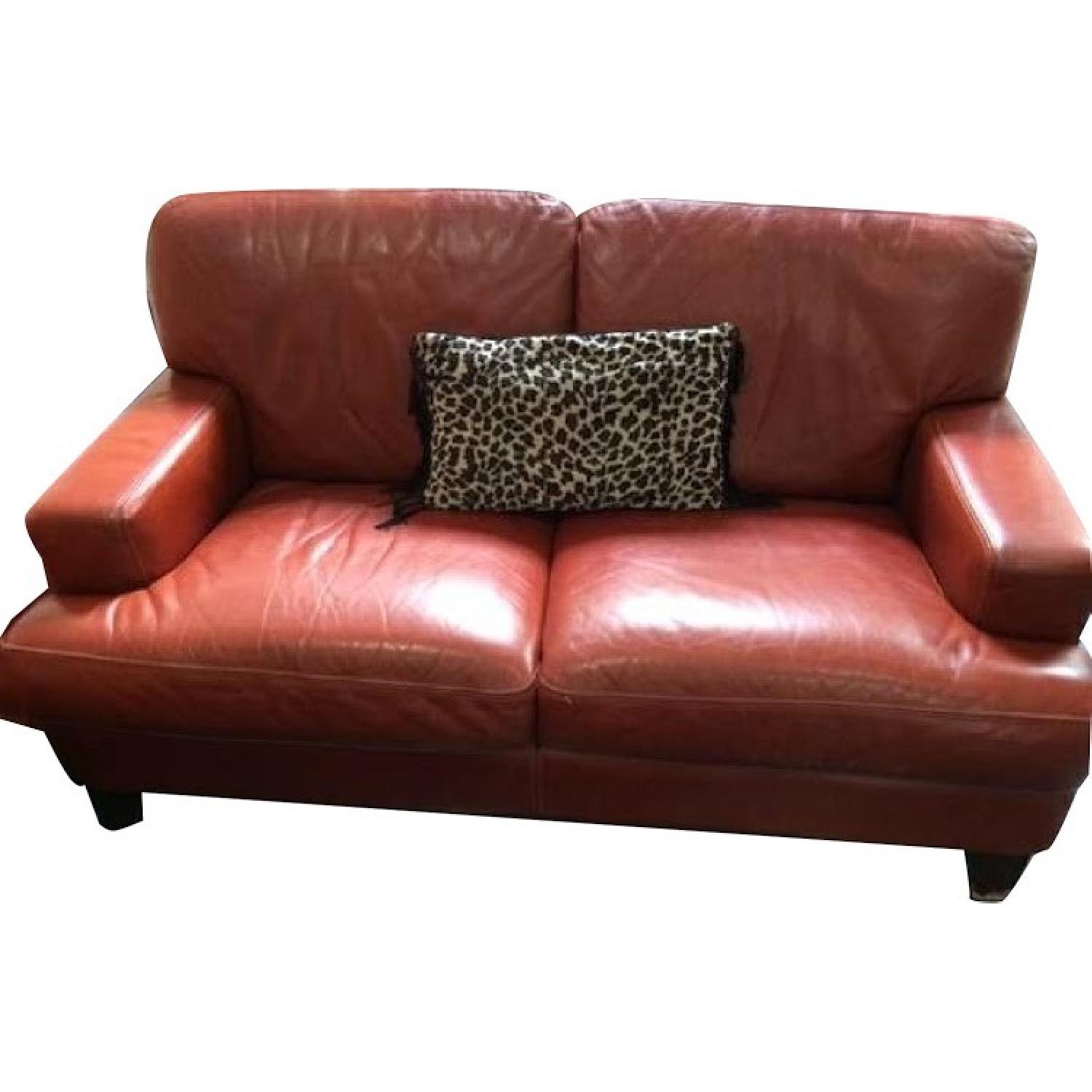 Macy's Leather Sofa Set AptDeco