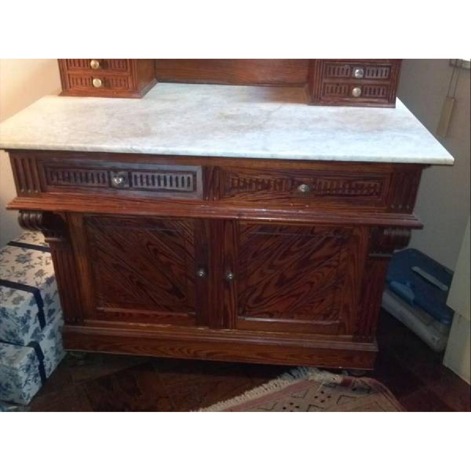 Marble Topped Antique Vanity AptDeco