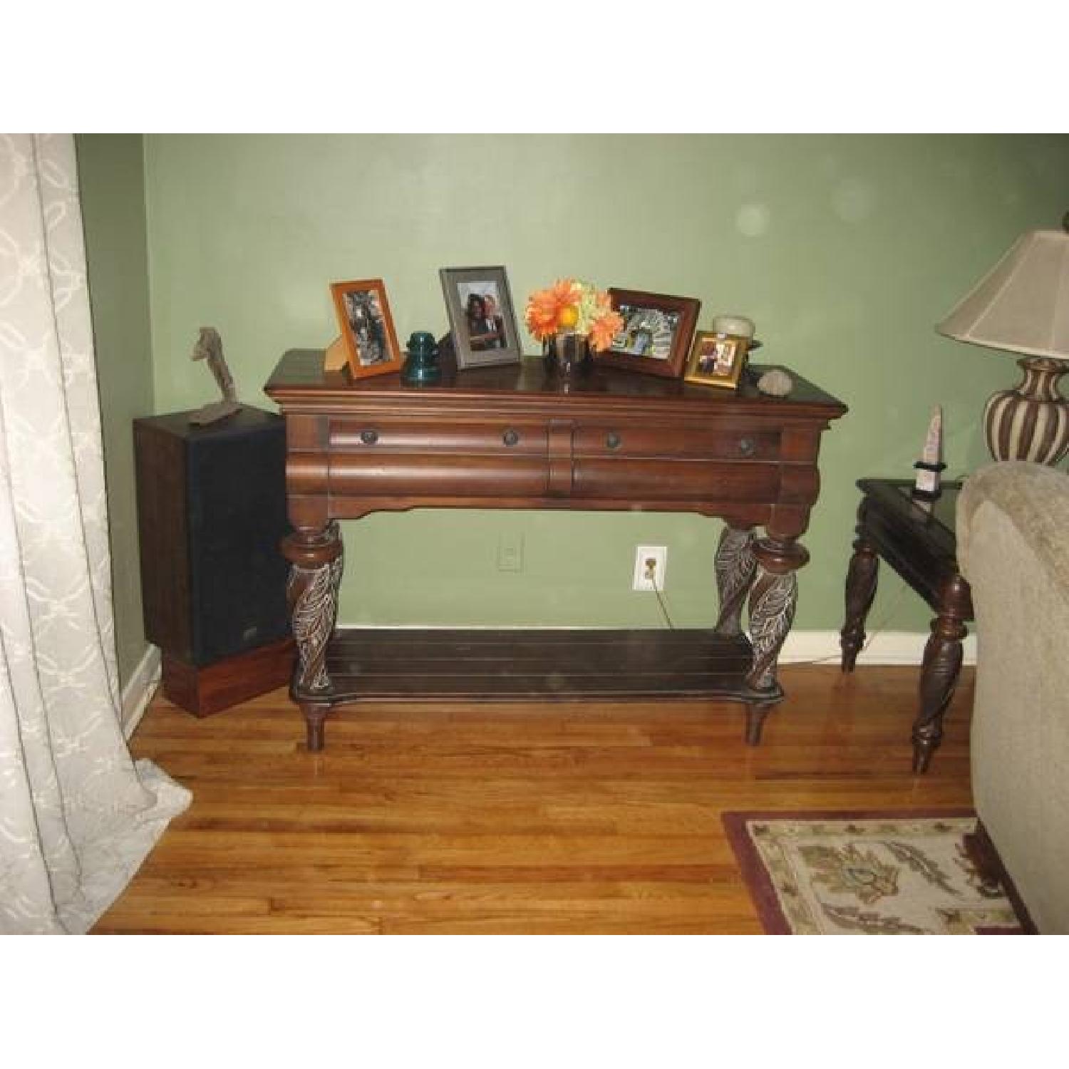Dark Brown Cherry Wood Side Table - image-1