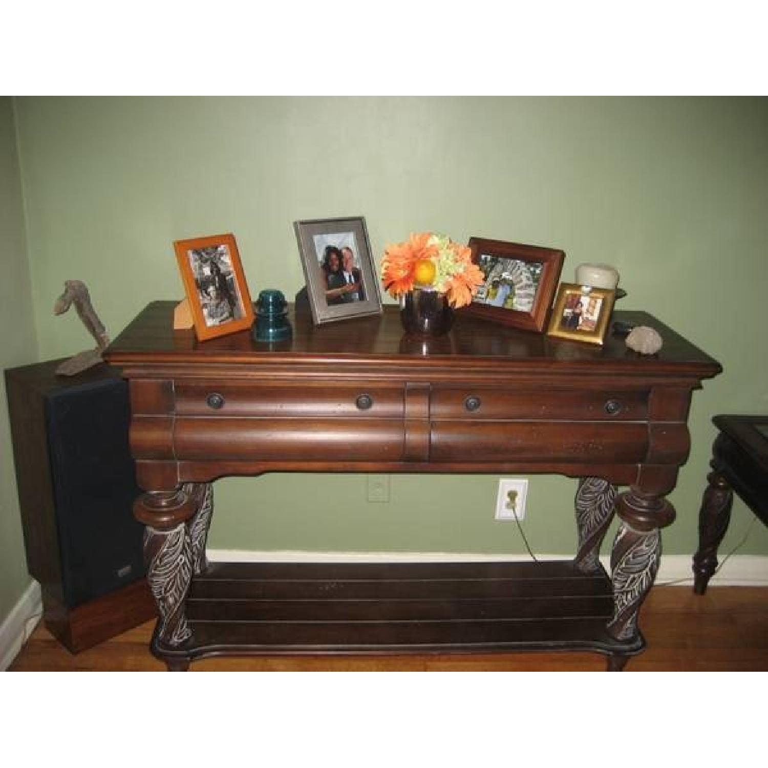 Dark Brown Cherry Wood Side Table - image-3
