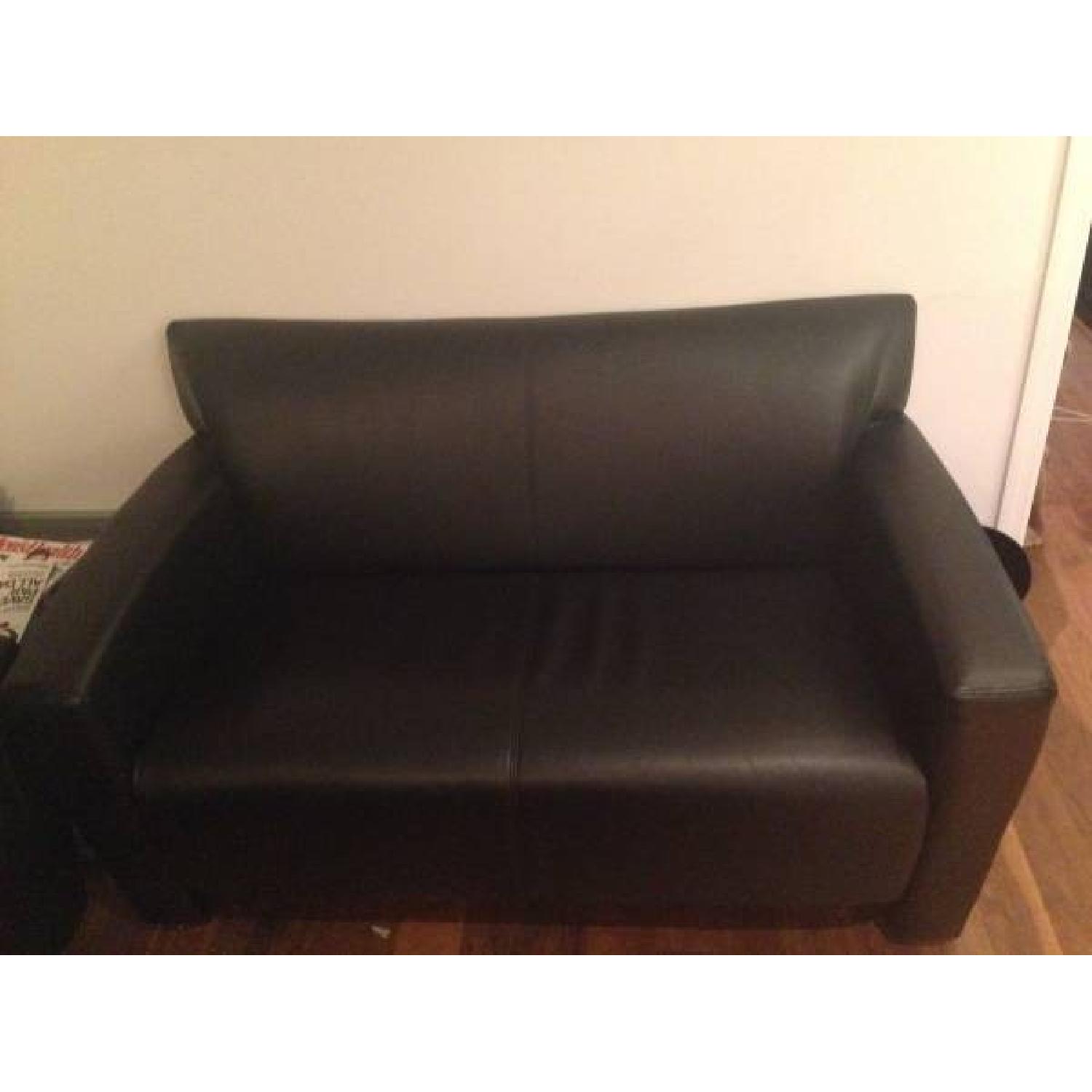 Black 3 Seater Sofa + Loveseat Set - image-2
